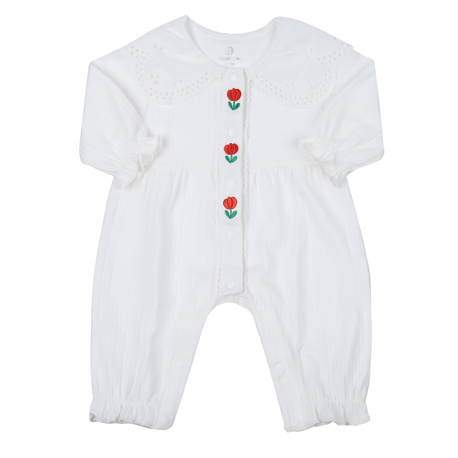 Body dài tay bé gái KidsPlaza cổ ren hoa HN23T (Trắng)