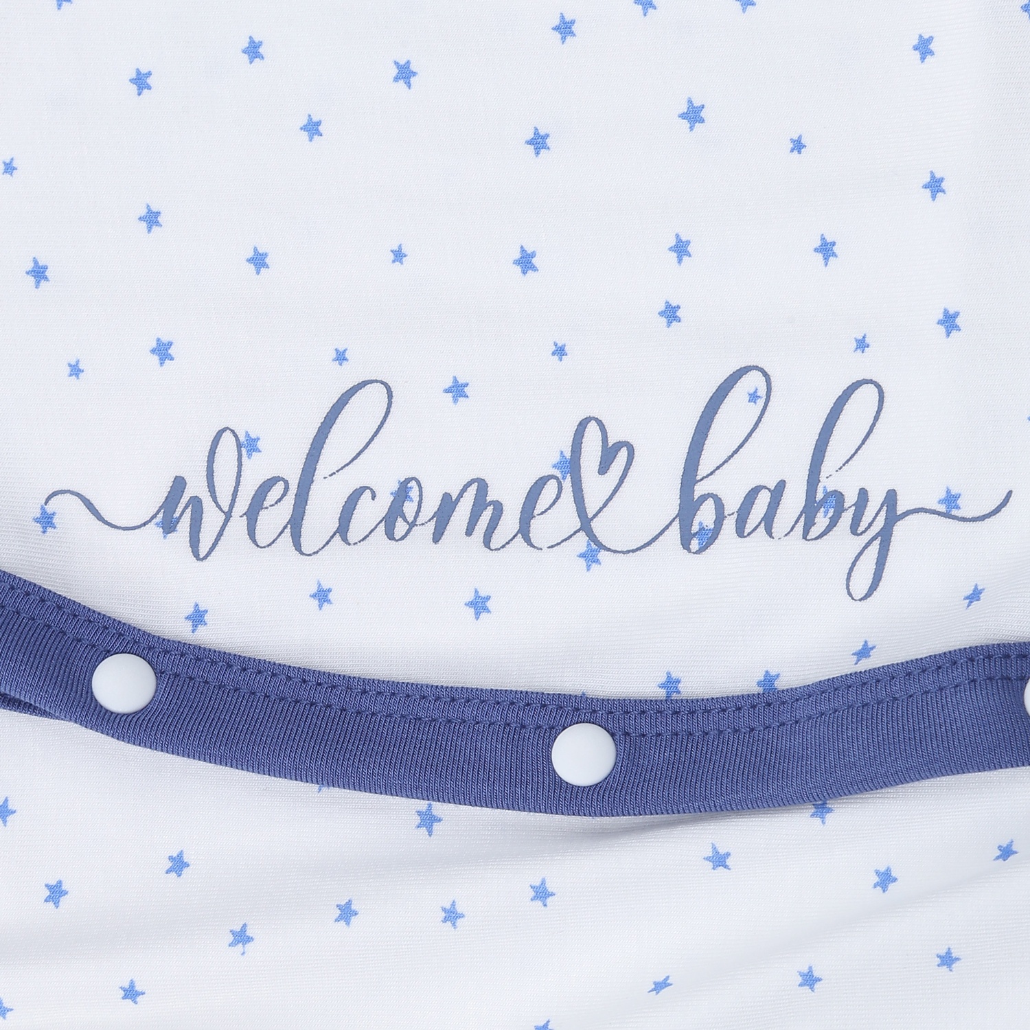 Body dài tay cài lệch KidsPlaza Otis in sao ND23T (Trắng xanh) hình 2