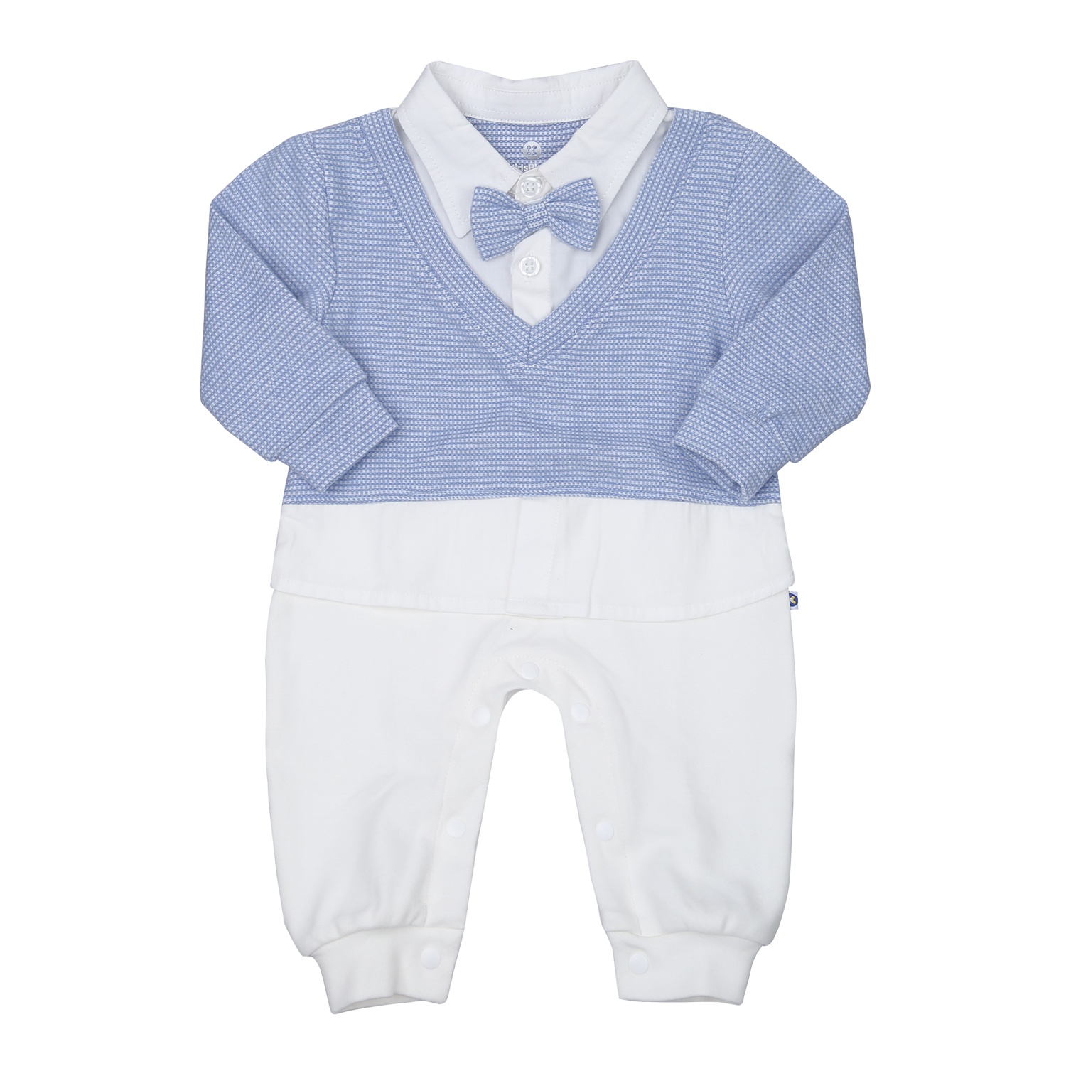 Set body bé trai KidsPlaza cổ nơ HN23T (Trắng Xanh)