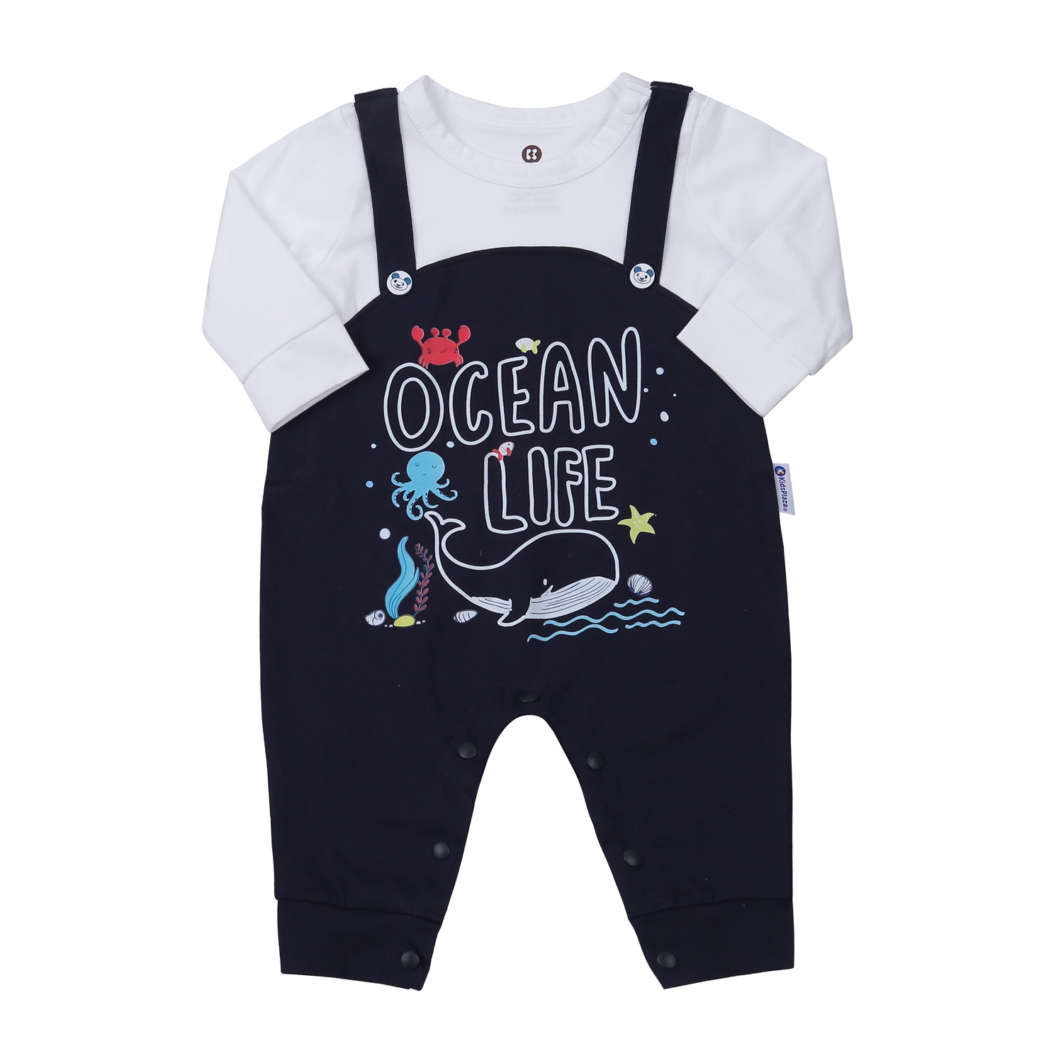 Set body yếm bé trai KidsPlaza in Ocean M23T (Trắng xanh)