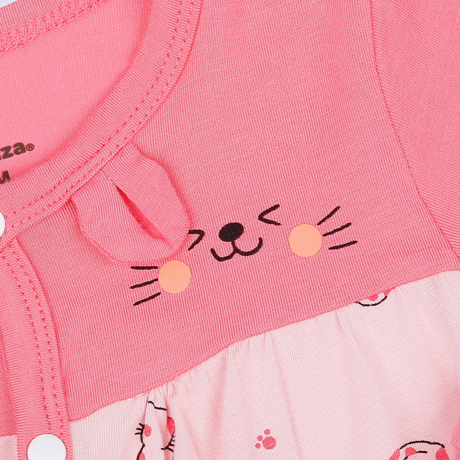 Bộ body dài tay bé gái KidsPlaza in hình mèo M23H (Hồng) hình 2