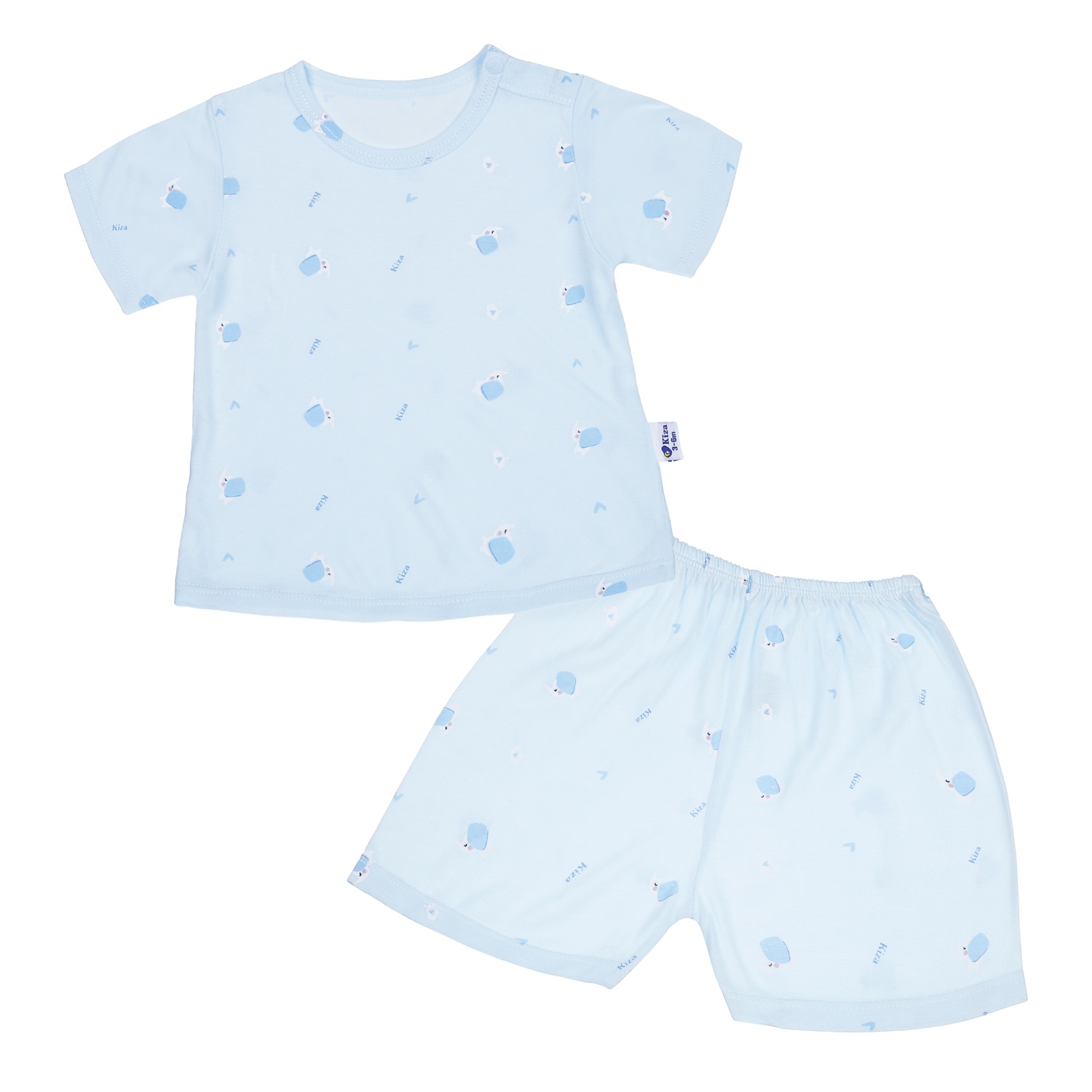 Bộ quần áo cộc tay bé trai KidsPlaza in cua biển M24H (Xanh) hình 1