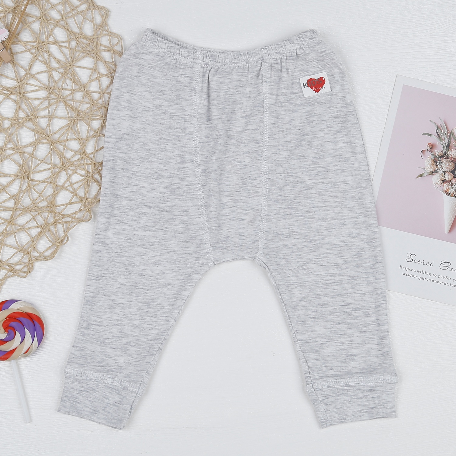 Bộ quần áo dài tay KidsPlaza cài lệch Otis kẻ ghi ND23H  hình 4