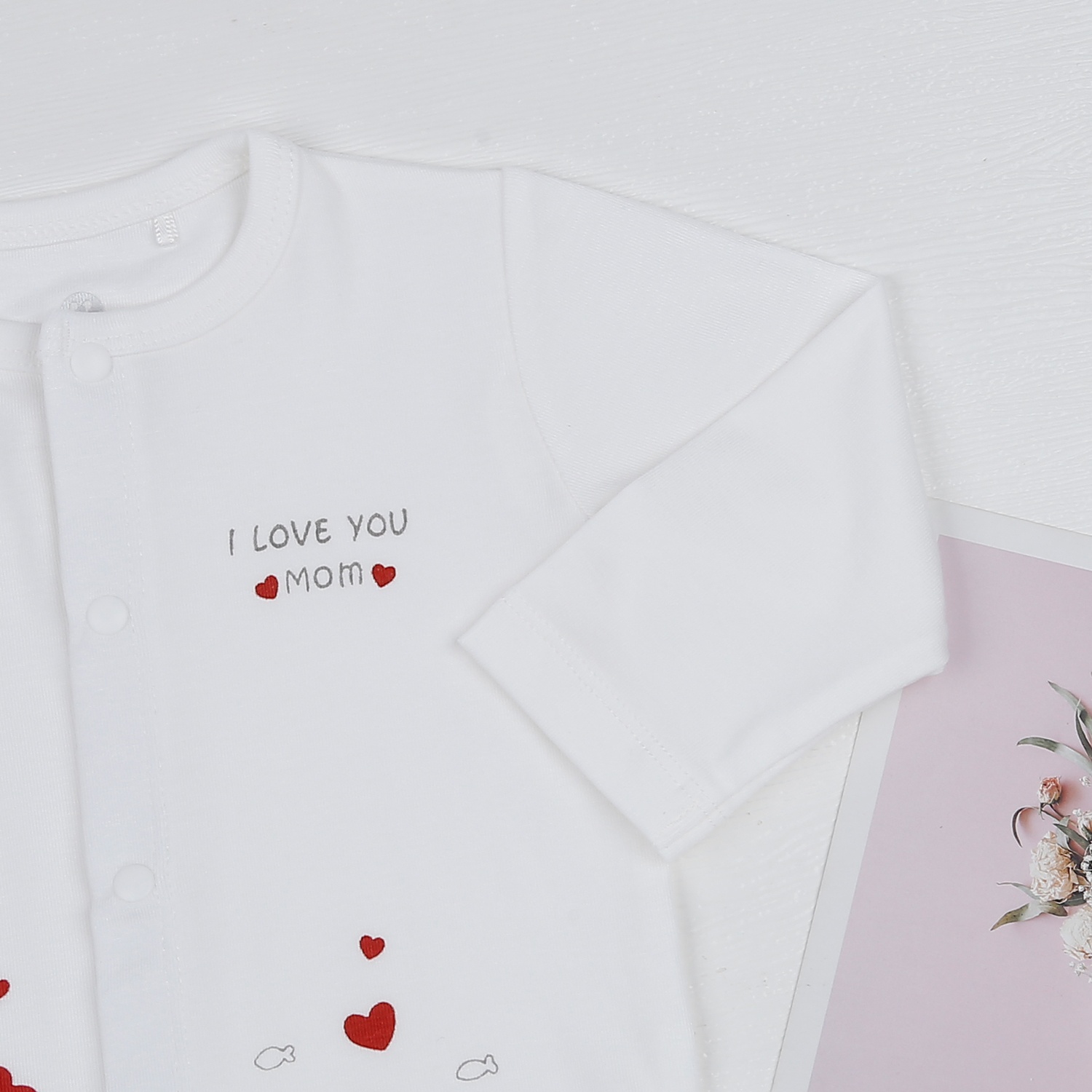 Bộ quần áo dài tay KidsPlaza trắng in cá ND23H hình 3