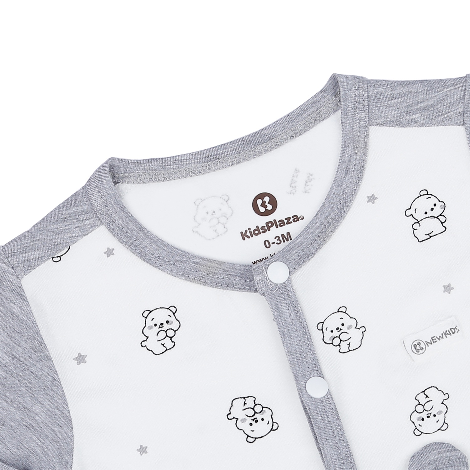 Body dài tay bé trai KidsPlaza in gấu M23H (Ghi) hình 3