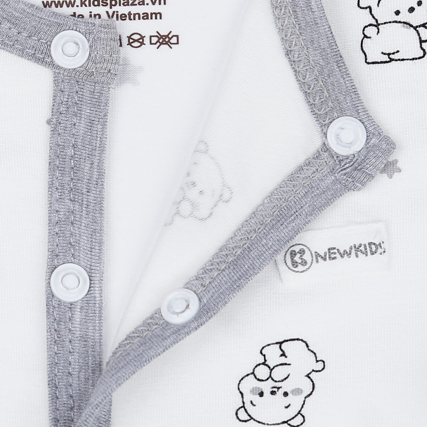 Body dài tay bé trai KidsPlaza in gấu M23H (Ghi) hình 4