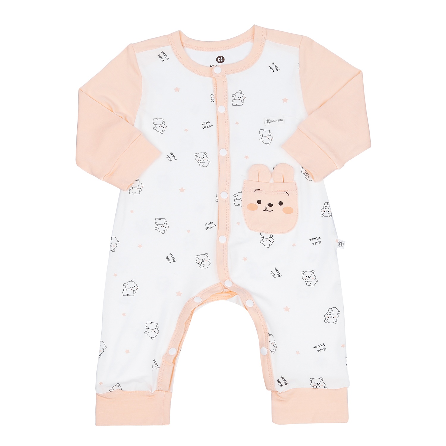 Body dài tay cài giữa KidsPlaza in họa tiết chú gấu (Cam) hình 1