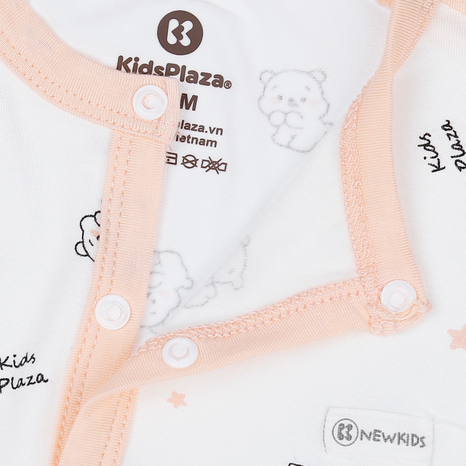 Body dài tay cài giữa KidsPlaza in họa tiết chú gấu (Cam) hình 2