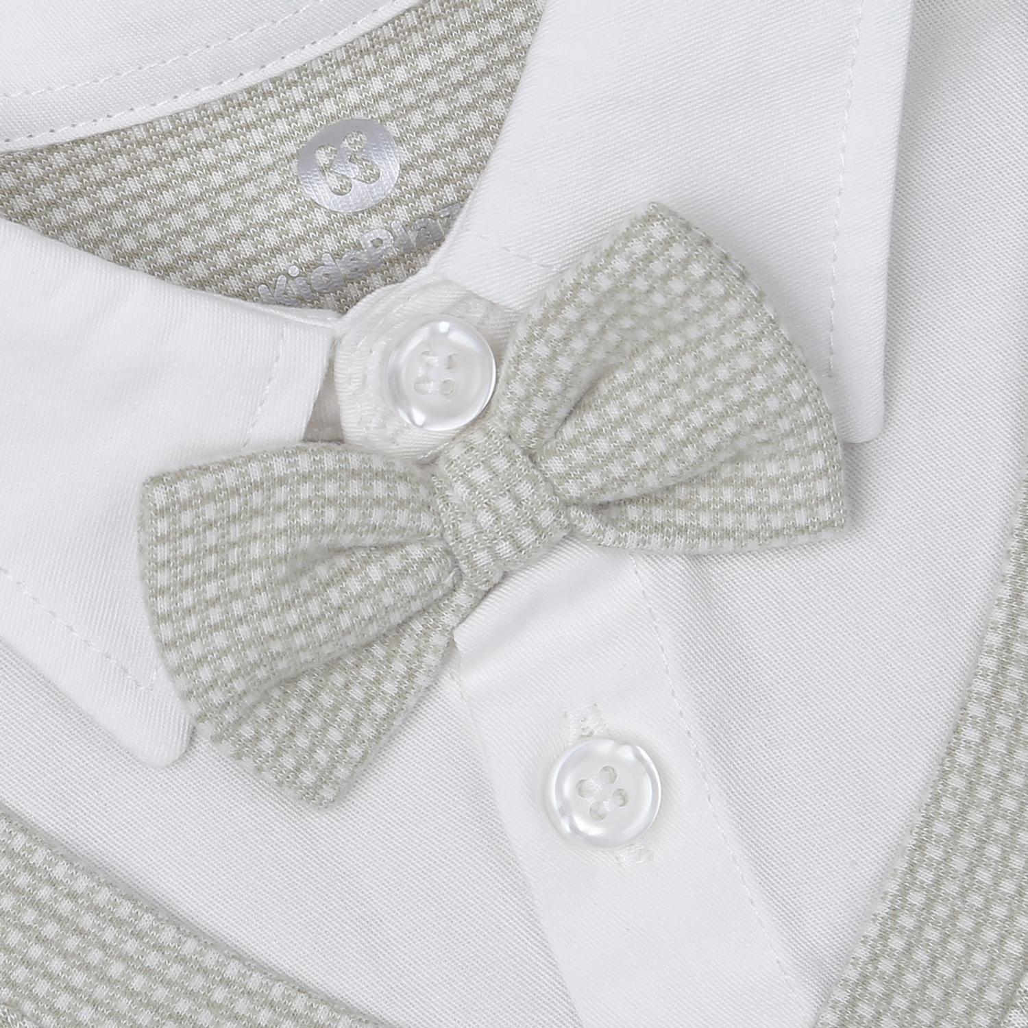 Set body bé trai KidsPlaza cổ nơ HN23T (Trắng Ghi) hình 2