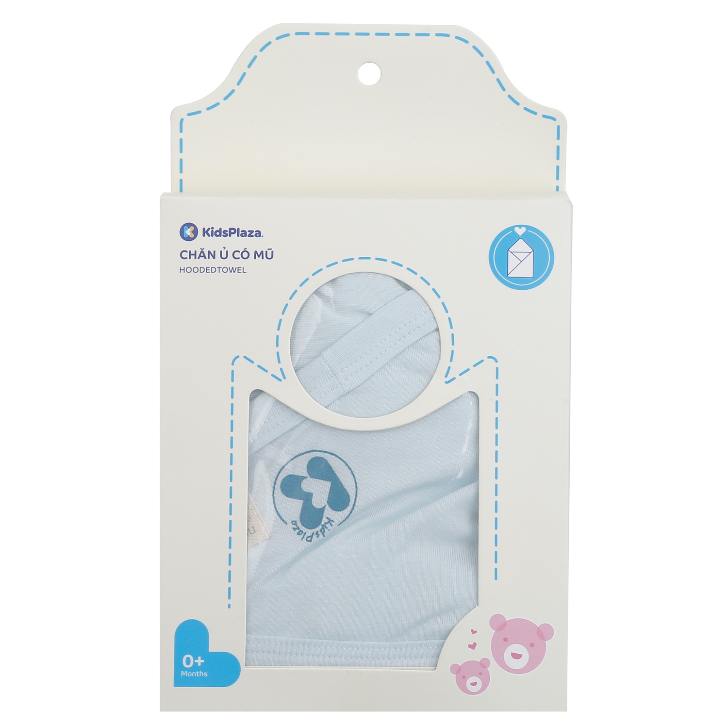 Chăn ủ 1 lớp KidsPlaza có mũ TM24 ( Xanh nhạt) hình 1