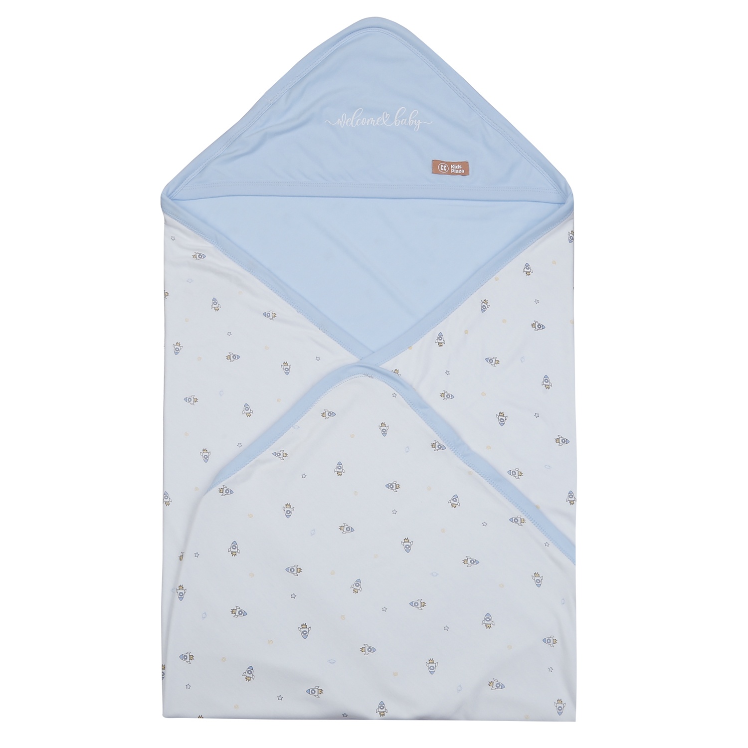 Chăn ủ KidsPlaza in tàu vũ trụ ND24T (Xanh) 