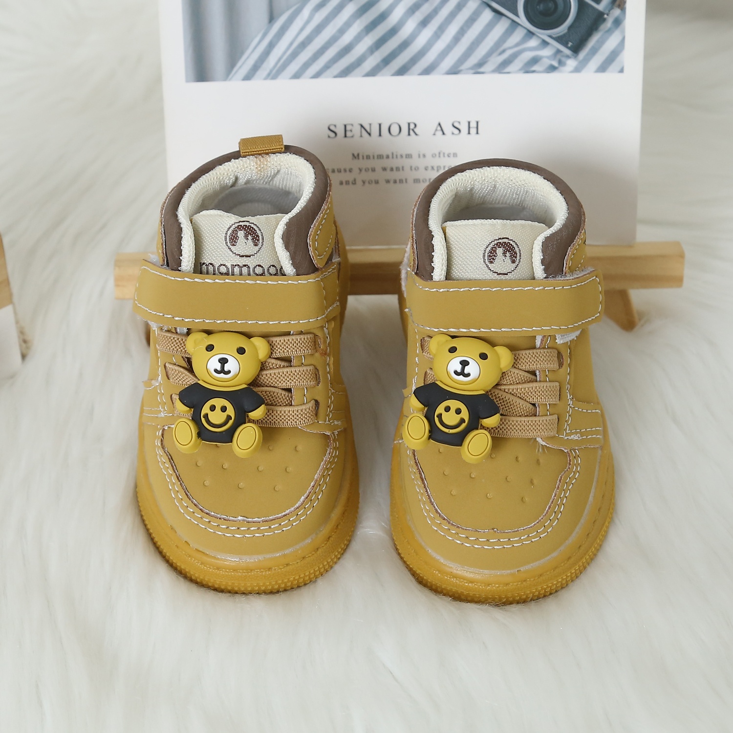 Giày tập đi Mamago đính gấu 24M-S2 (Vàng)