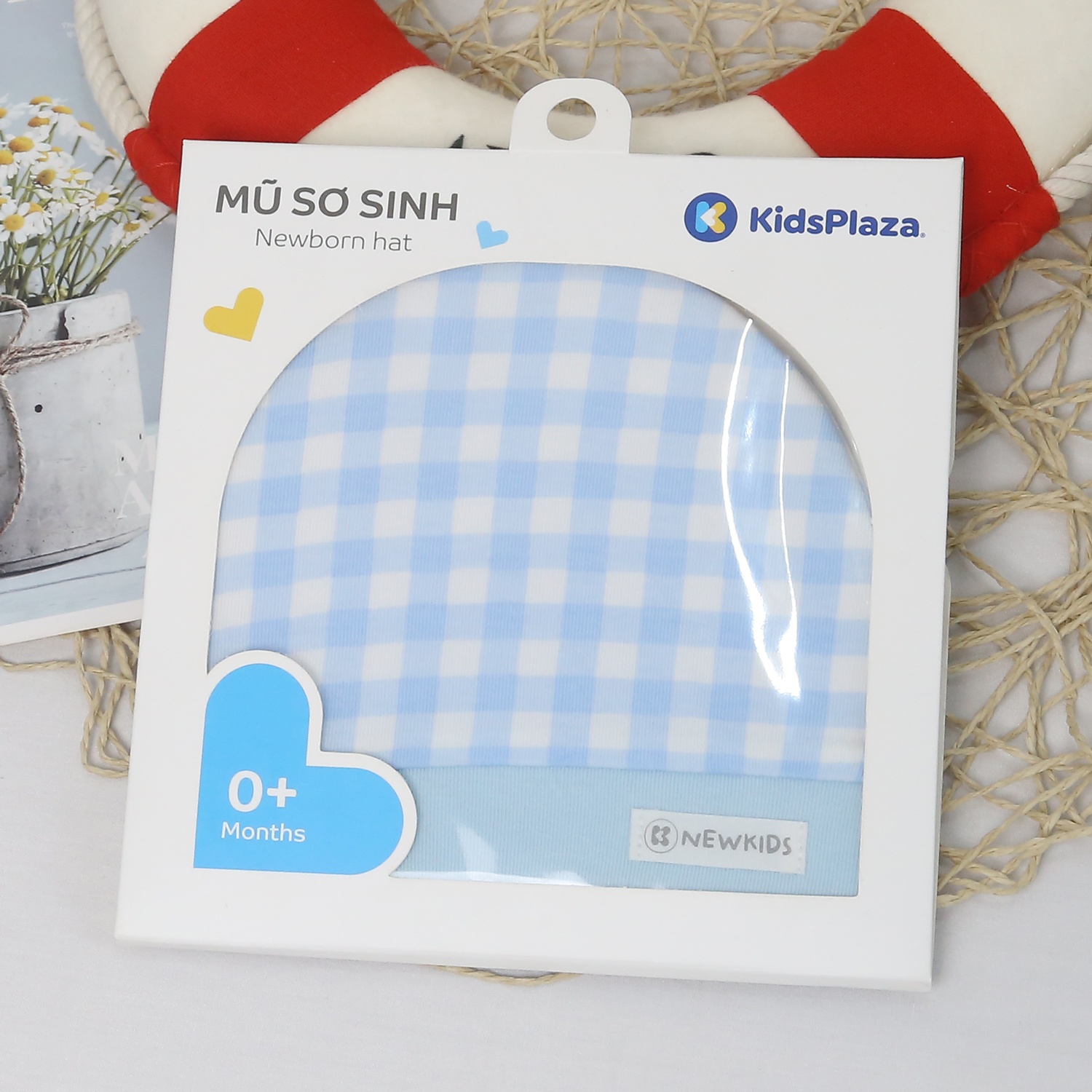 Mũ sơ sinh KidsPlaza Otis ND24H (Xanh kẻ) hình 2
