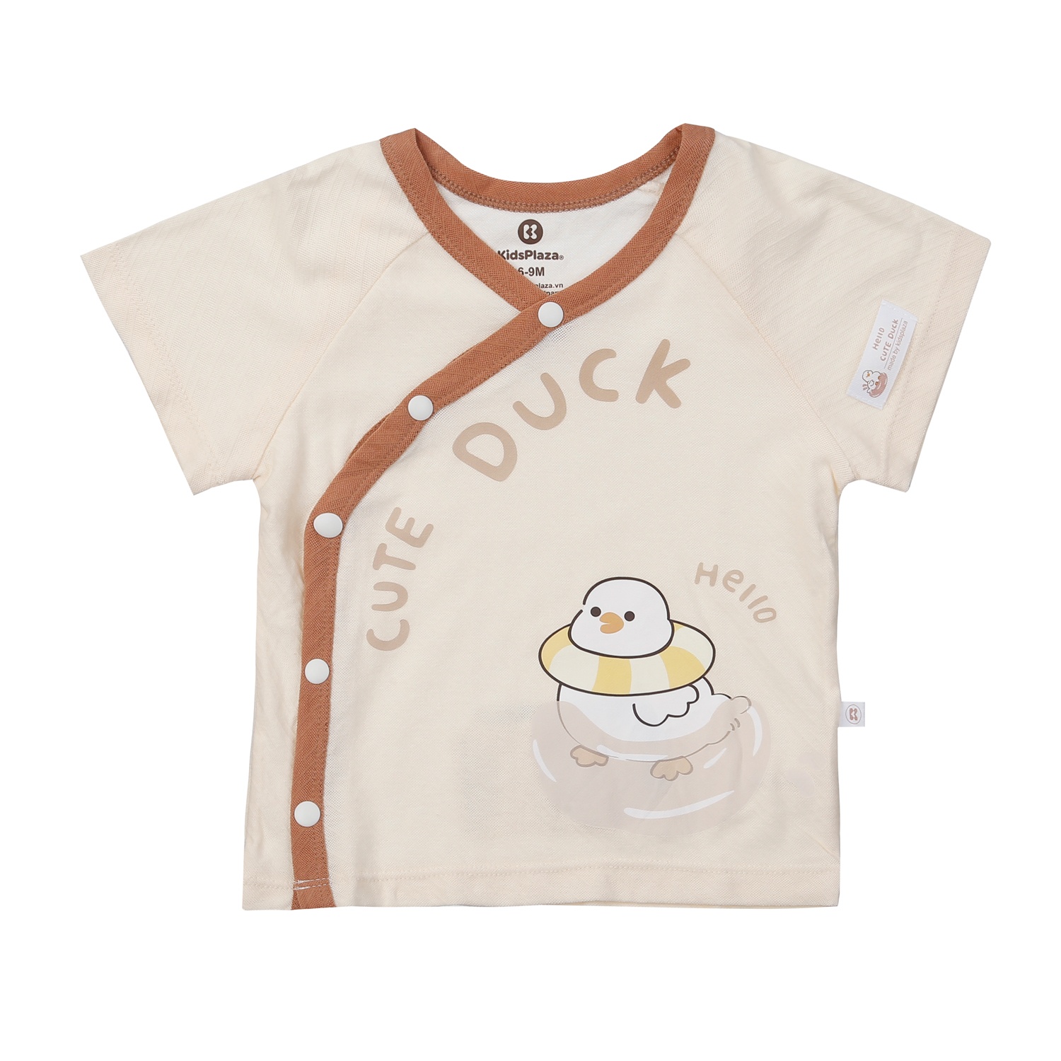 Bộ quần áo cài lệch KidsPlaza sợi chanh HN24H (Be) hình 2