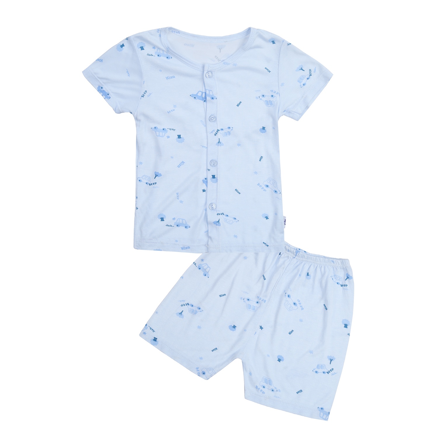 Bộ quần áo cộc tay cài giữa Kiza in ô tô BA24H (Xanh dương) hình 1