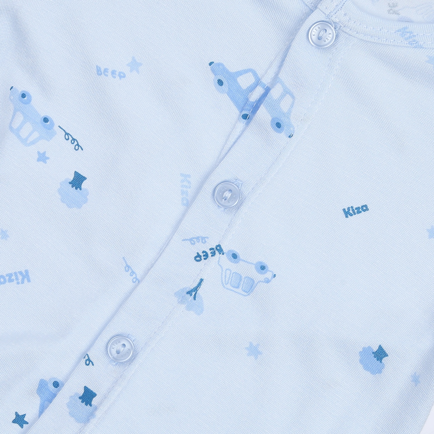 Bộ quần áo cộc tay cài giữa Kiza in ô tô BA24H (Xanh dương) hình 3