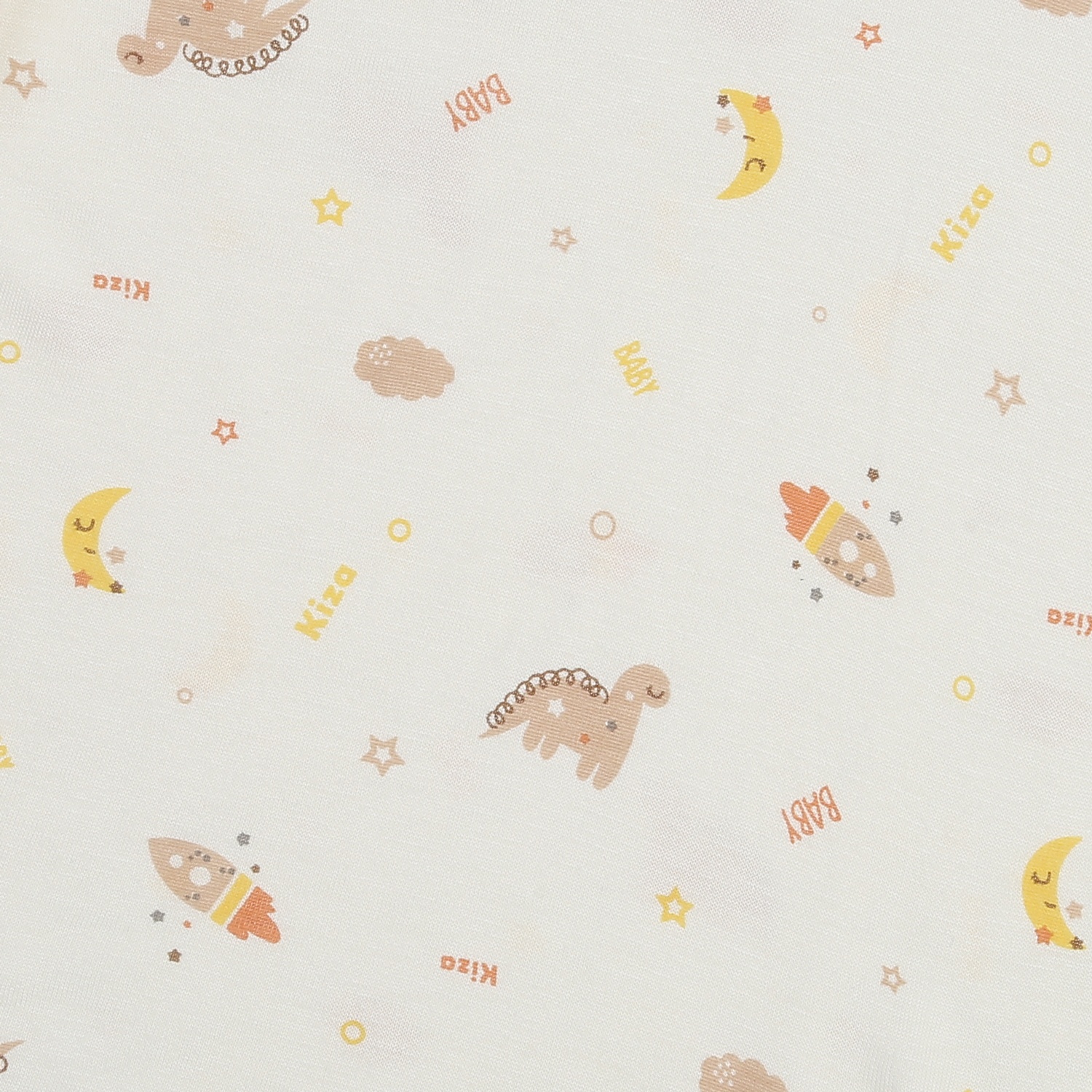 Bộ quần áo cộc tay cài vai Kiza in khủng long BA24H (Nâu vàng) hình 4