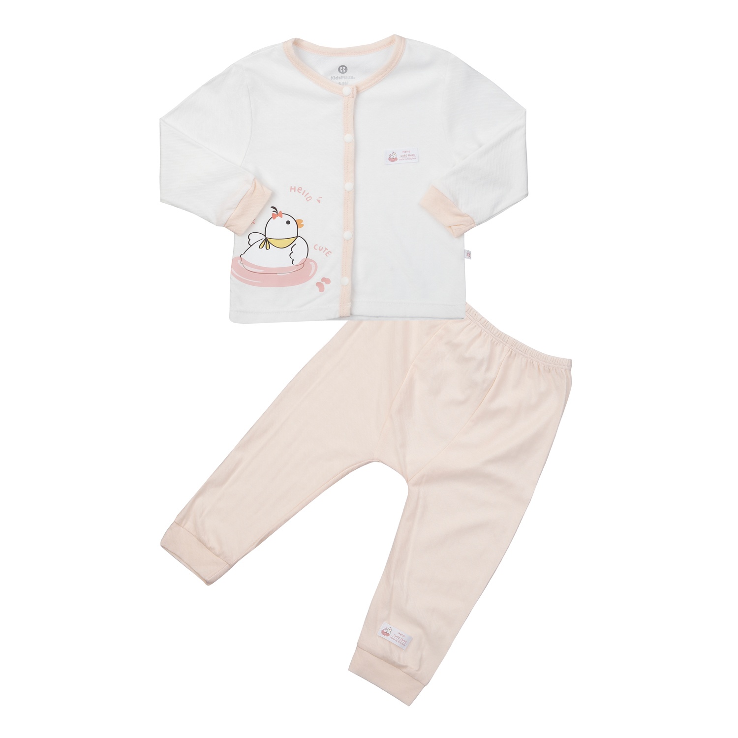 Bộ quần áo dài cài giữa KidsPlaza sợi chanh HN24H (Hồng) hình 1