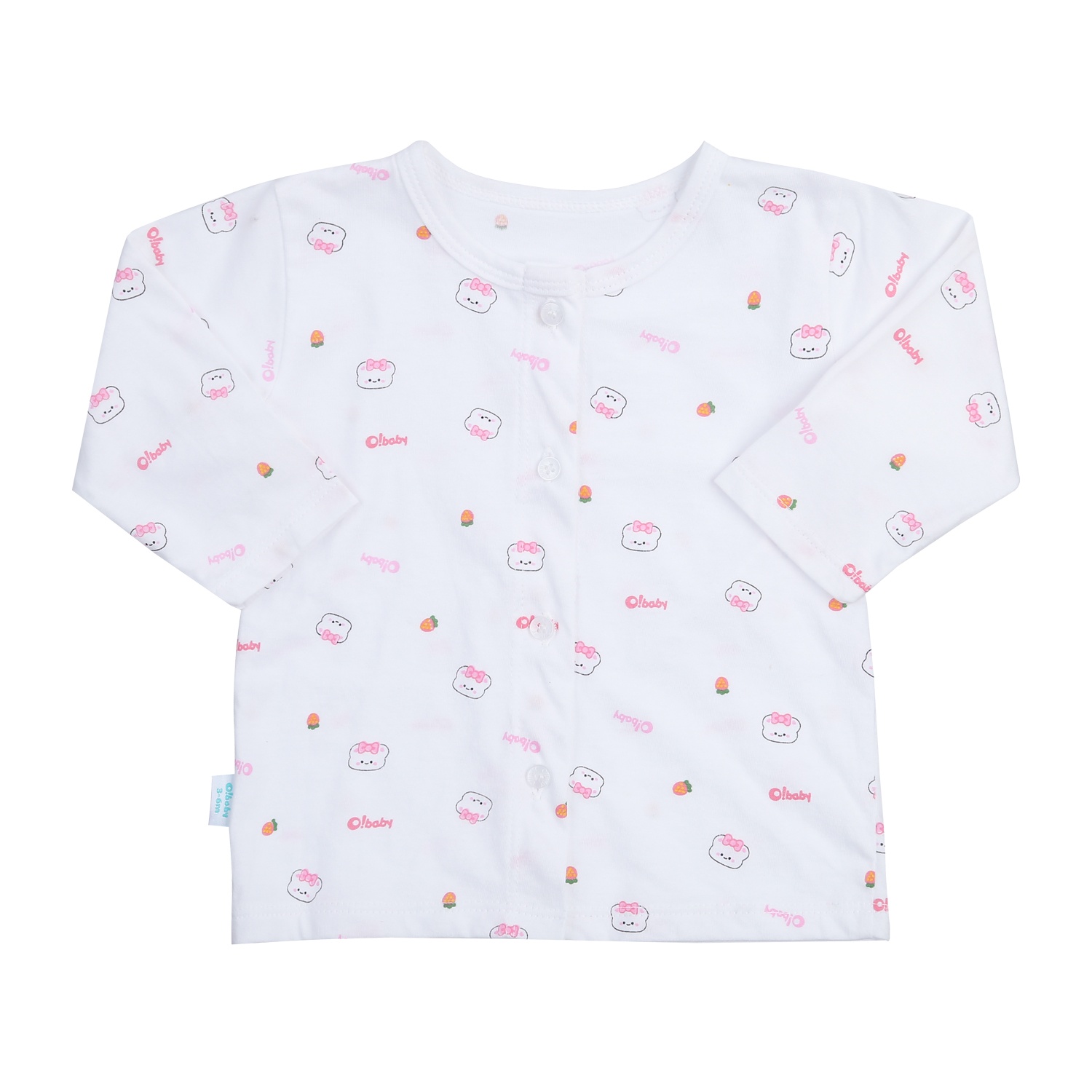 Bộ quần áo dài tay cài giữa O!Baby in gấu DN24 hình 2