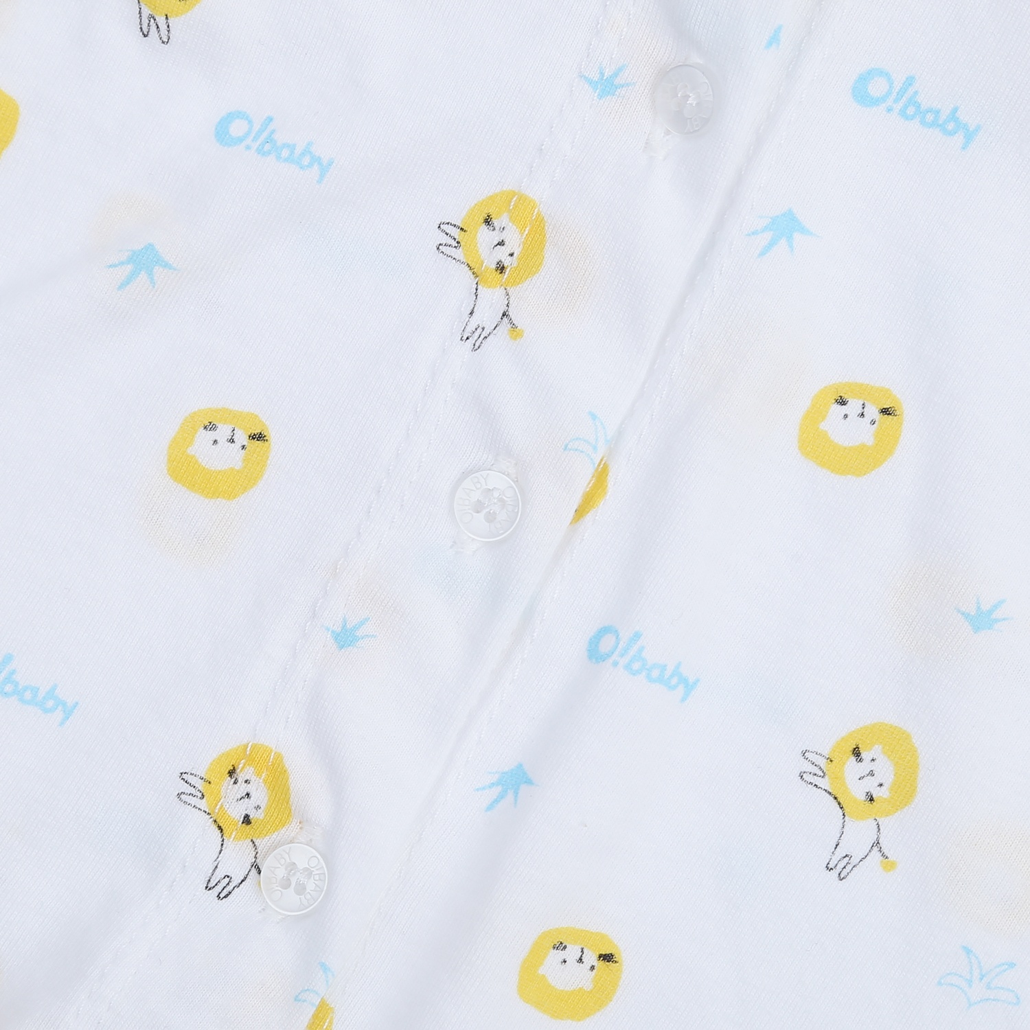 Bộ quần áo dài tay cài giữa O!Baby in sư tử DN24 hình 4