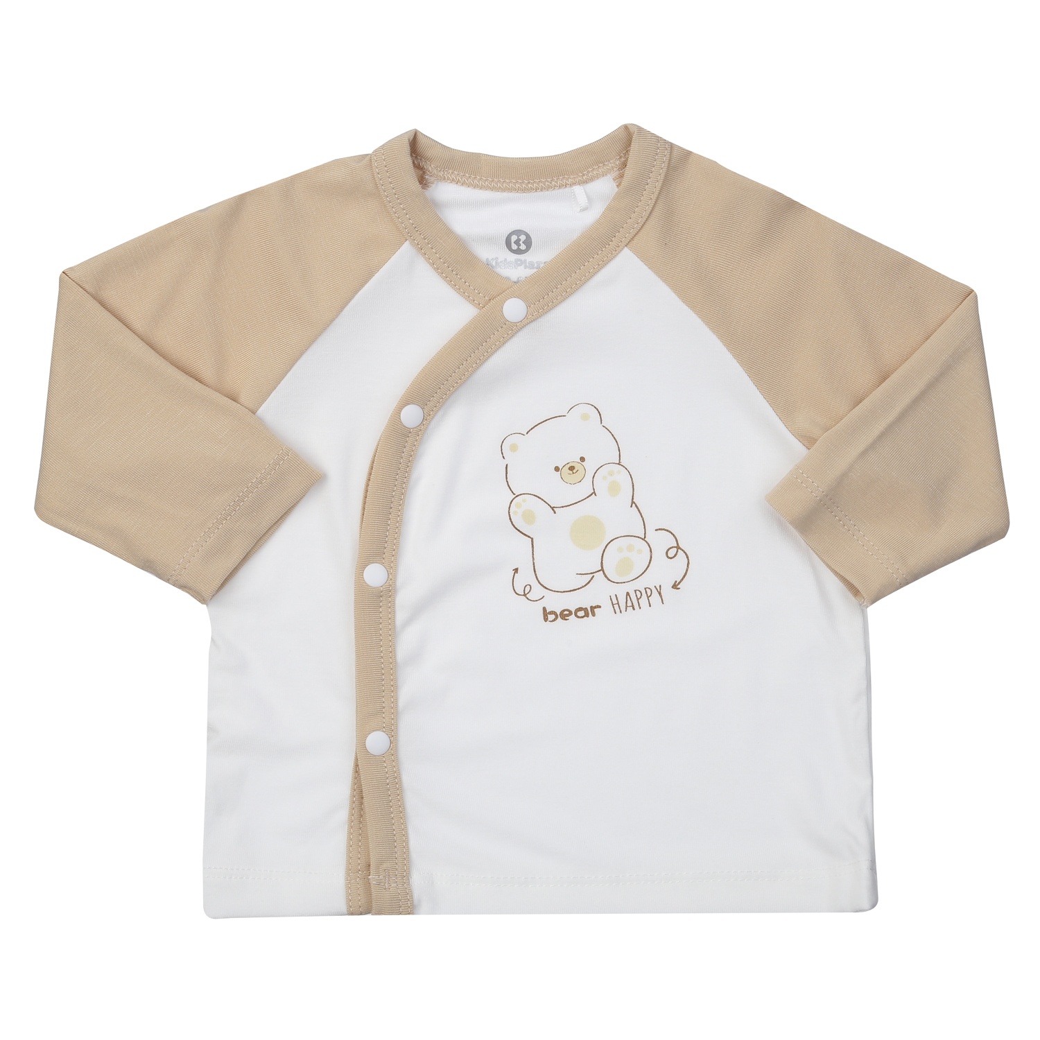 Bộ quần áo sơ sinh cài lệch KidsPlaza Otis in hình chú gấu (Nâu) hình 1