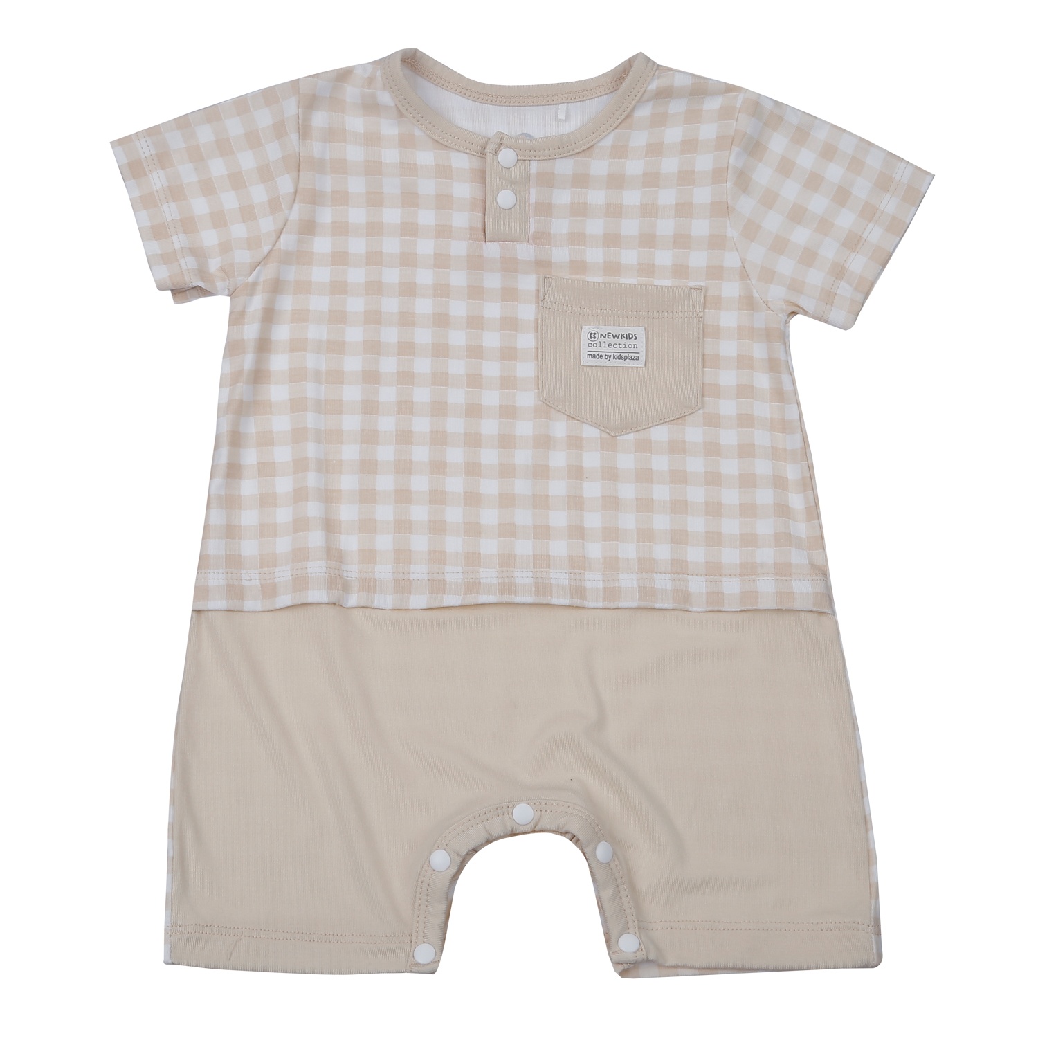 Body cộc tay KidsPlaza Otis ND24H (Be kẻ) hình 1