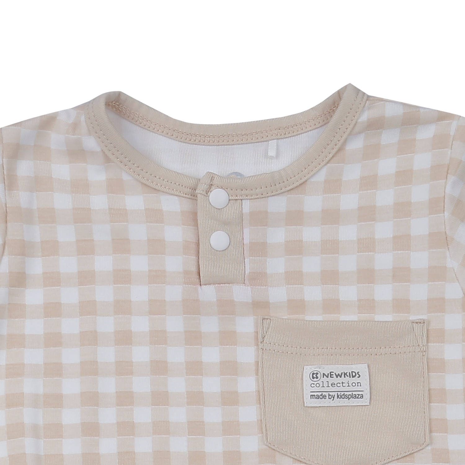 Body cộc tay KidsPlaza Otis ND24H (Be kẻ) hình 2