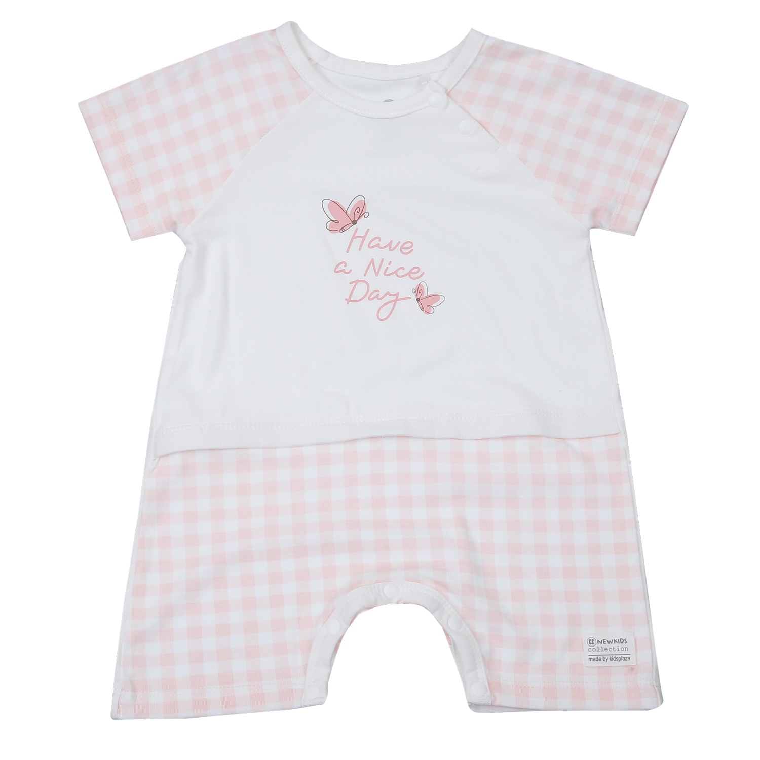 Body cộc tay KidsPlaza Otis ND24H (Hồng kẻ) hình 1