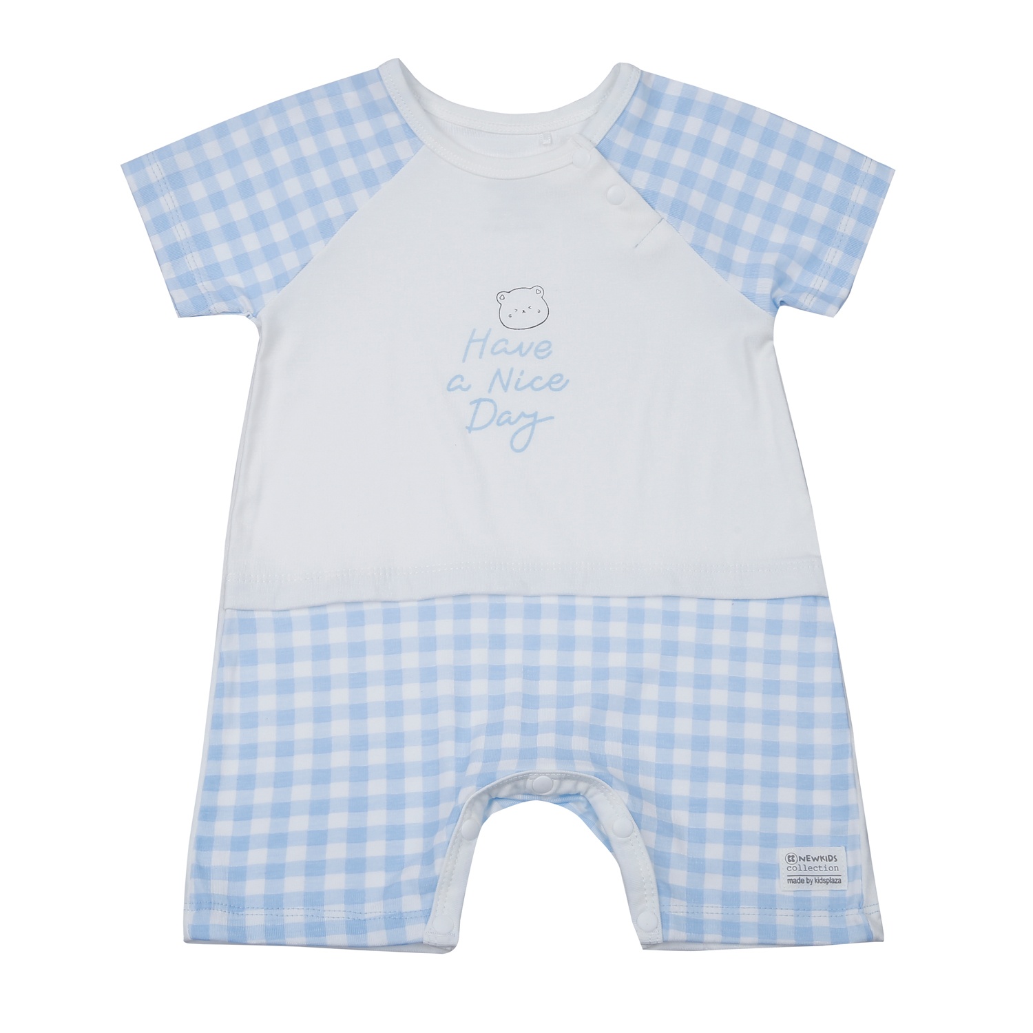 Body cộc tay KidsPlaza Otis ND24H (Xanh kẻ) hình 1