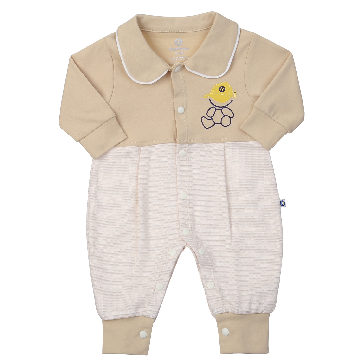 Body dài tay bé trai KidsPlaza kẻ ngang HN24T (Be)