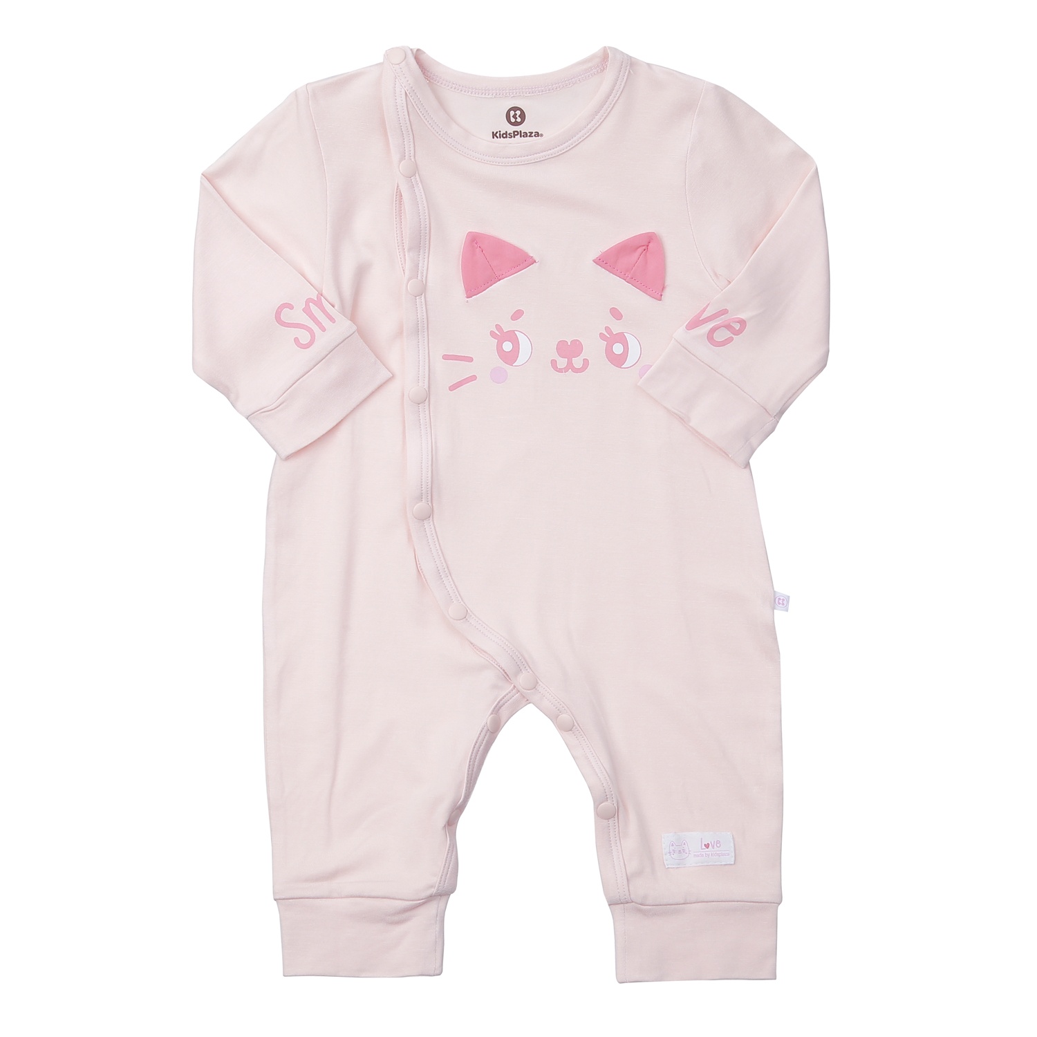 Body dài tay cài lệch KidsPlaza in mèo M24H (Hồng) hình 1