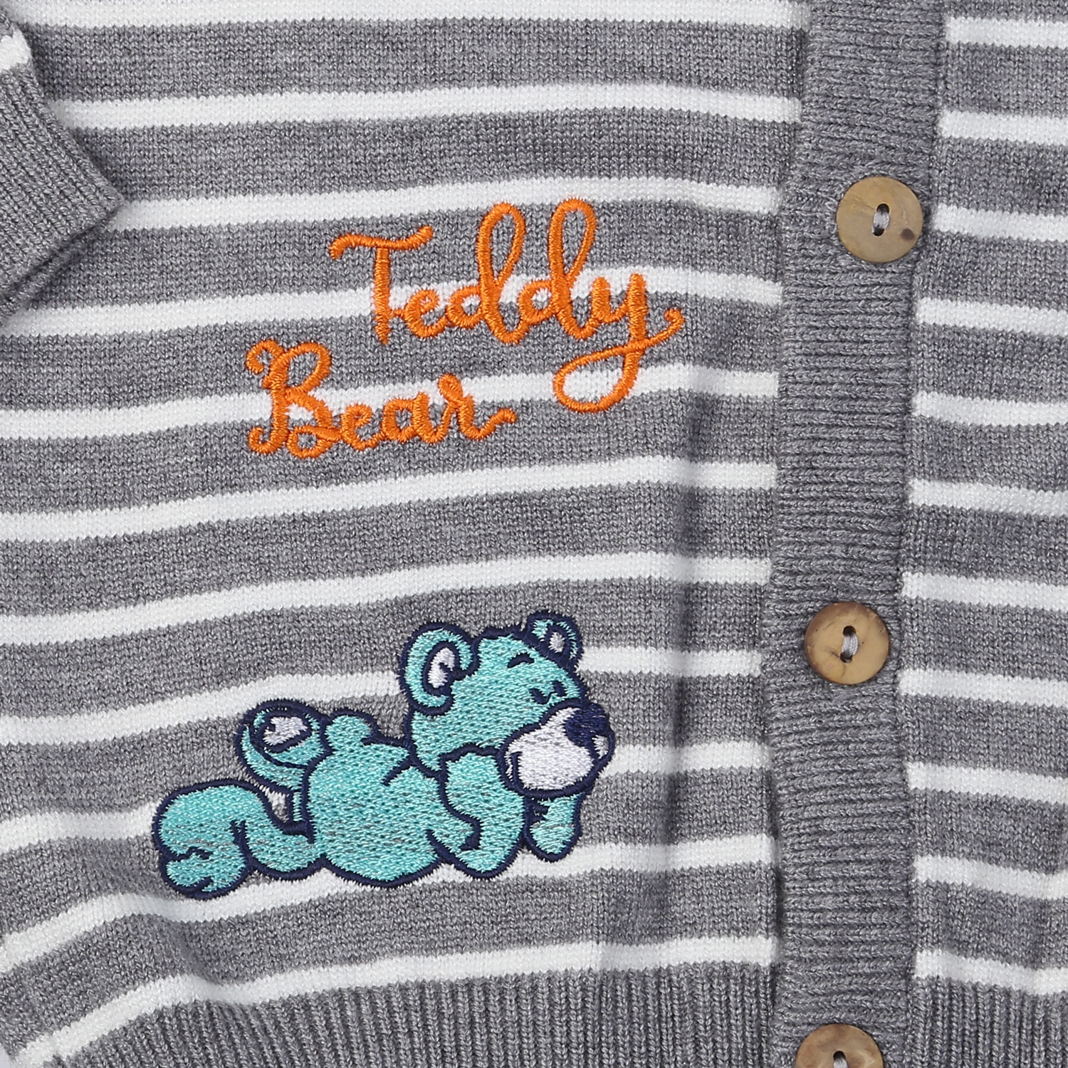 Áo len bé trai cài giữa Momma baby kẻ ghi ND24D (Ghi) hình 4