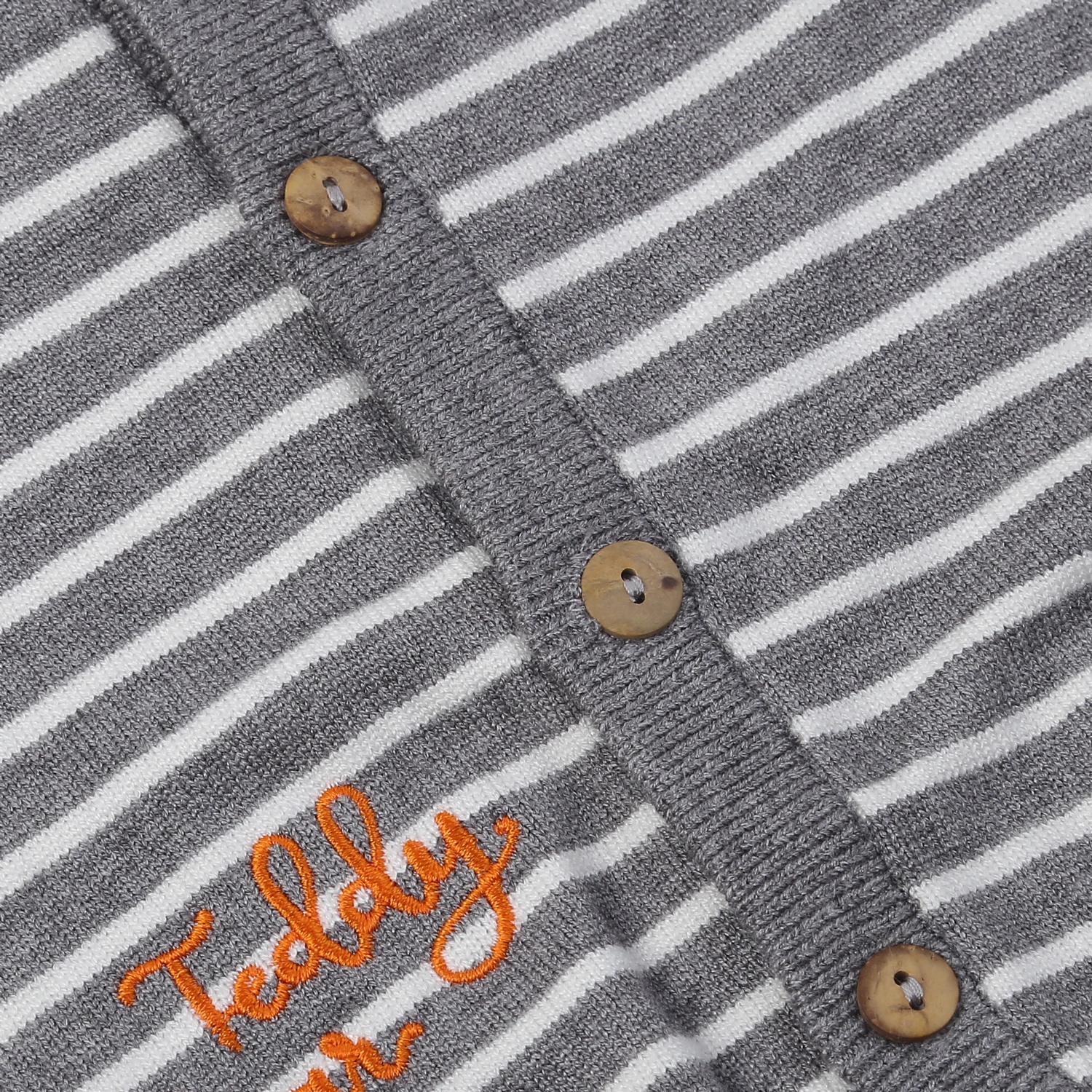 Áo len bé trai cài giữa Momma baby kẻ ghi ND24D (Ghi) hình 3