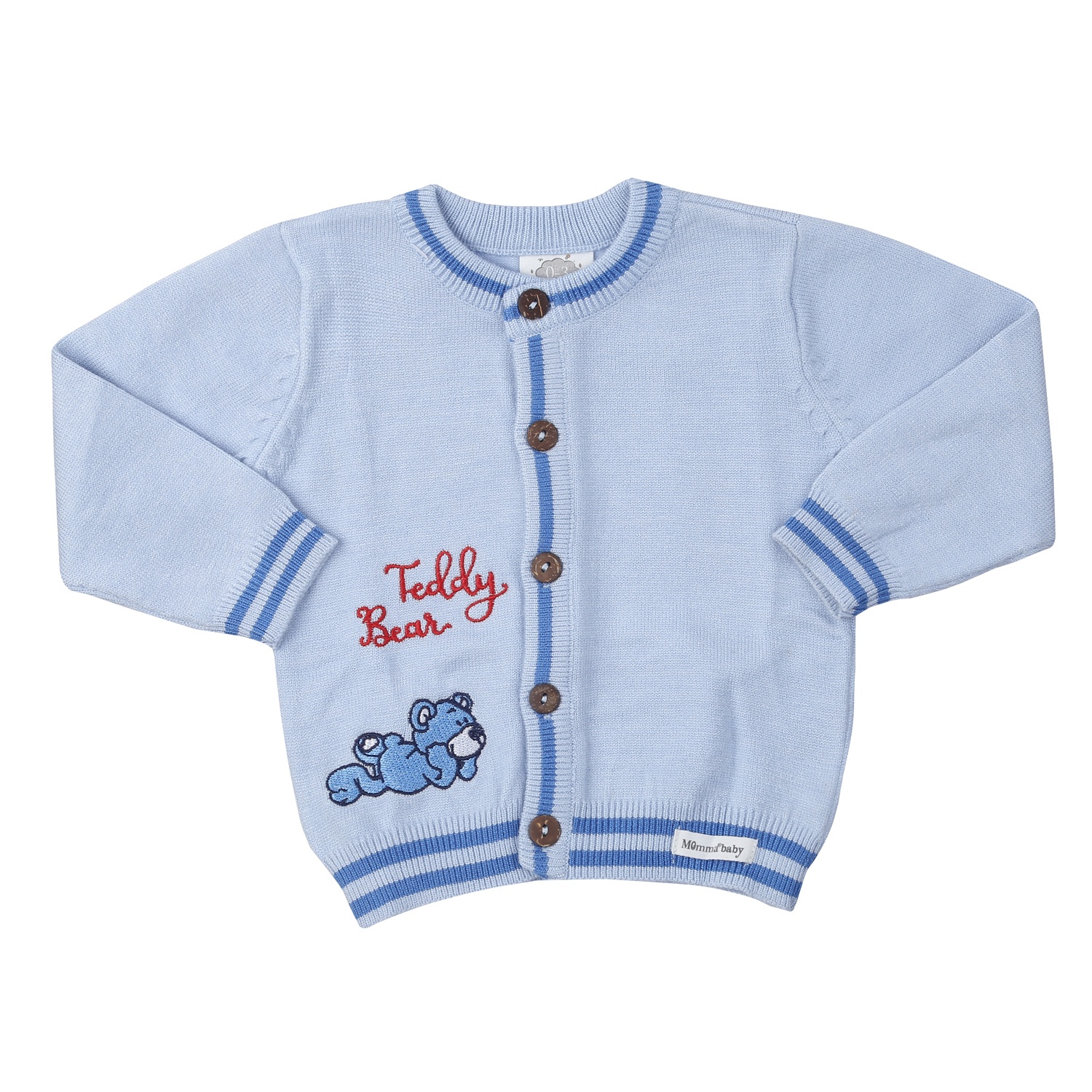 Áo len cài giữa bé trai Momma baby ND24D (Xanh) hình 1