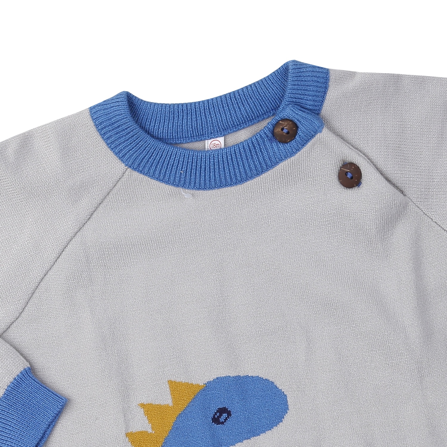 Áo len cài vai bé trai Momma baby ND24D (Ghi) hình 2