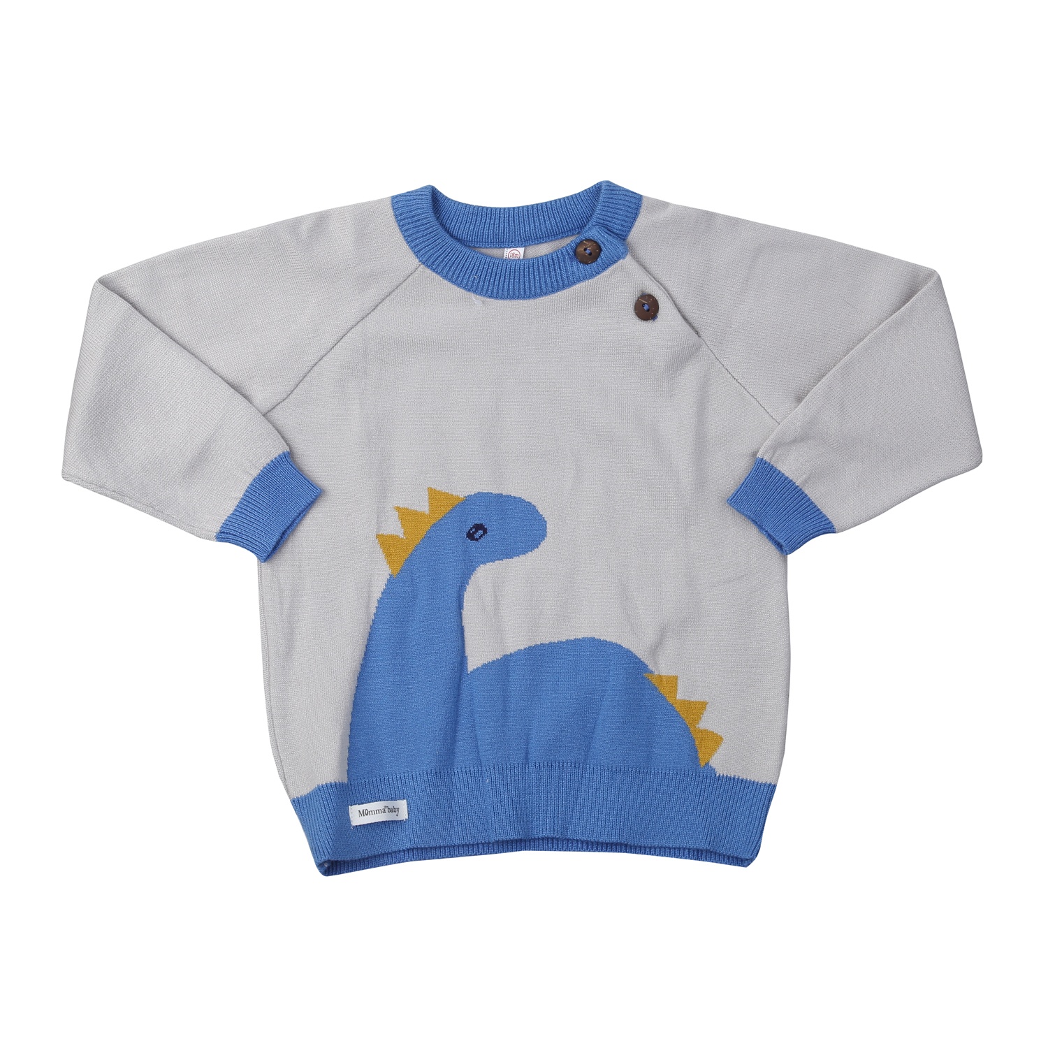 Áo len cài vai bé trai Momma baby ND24D (Ghi) hình 1