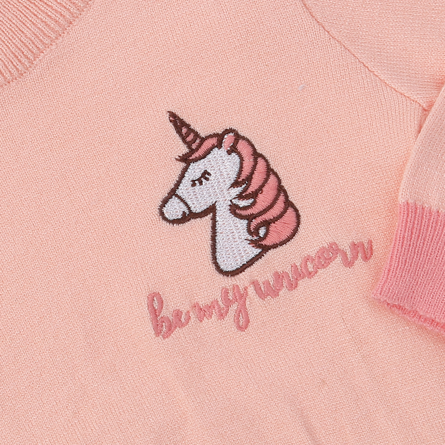 Áo len cổ tròn bé gái Momma baby ND24D (Hồng Cam) hình 3