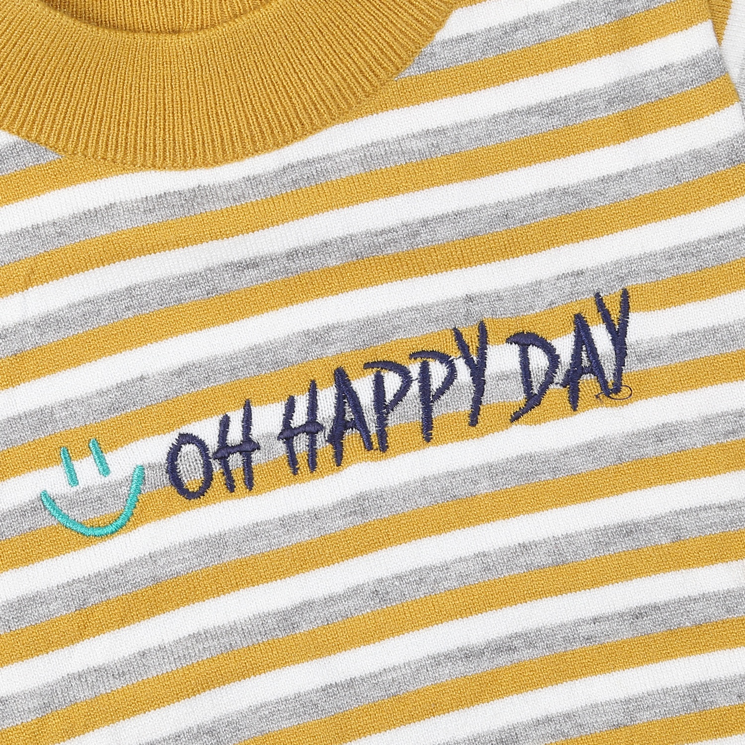 Áo len cổ tròn bé trai Momma baby ND24D (Kẻ Vàng) hình 3