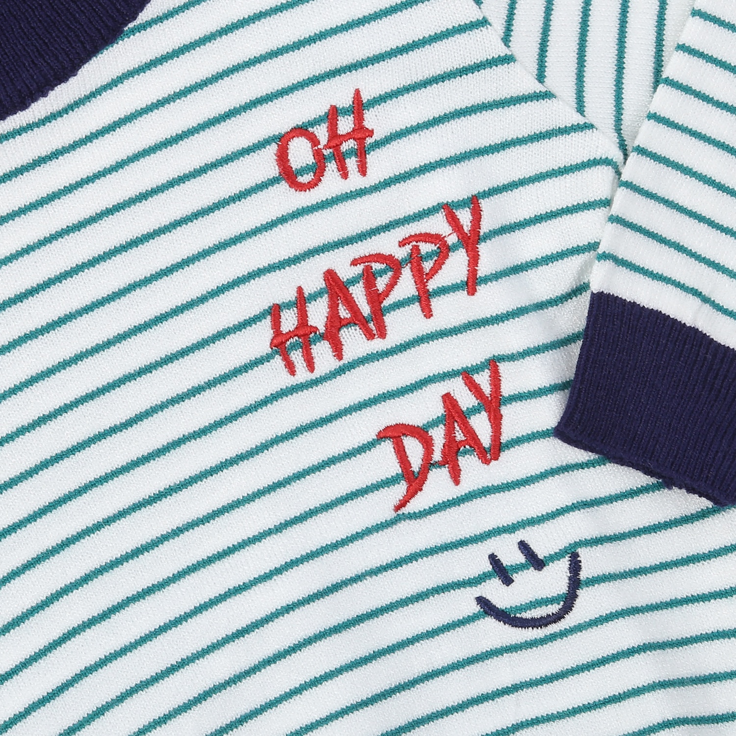 Áo len cổ tròn bé trai Momma baby ND24D (Kẻ Xanh) hình 3