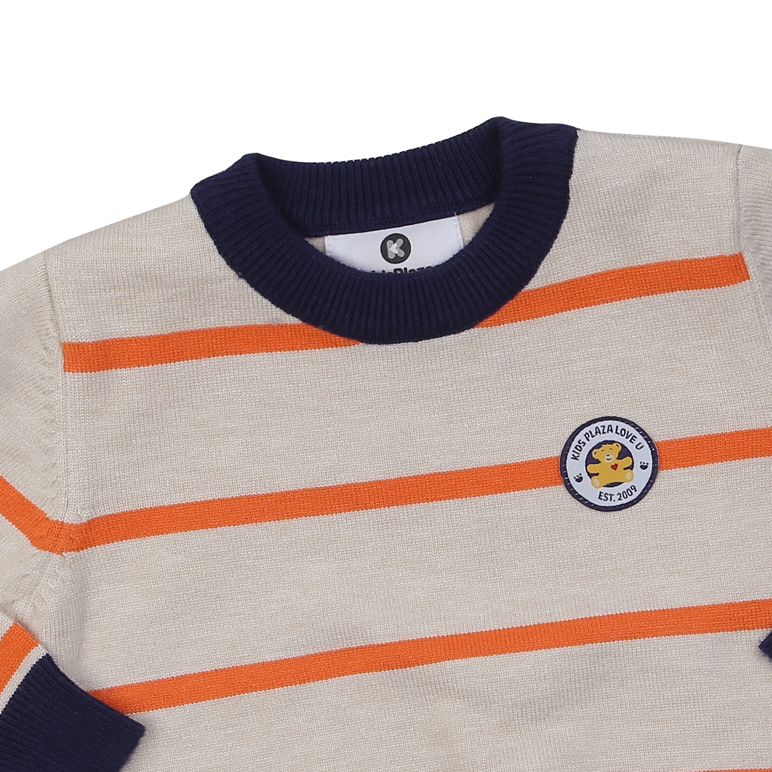 Áo len dài tay bé trai KidsPlaza kẻ ngang HN24D (Be) hình 2