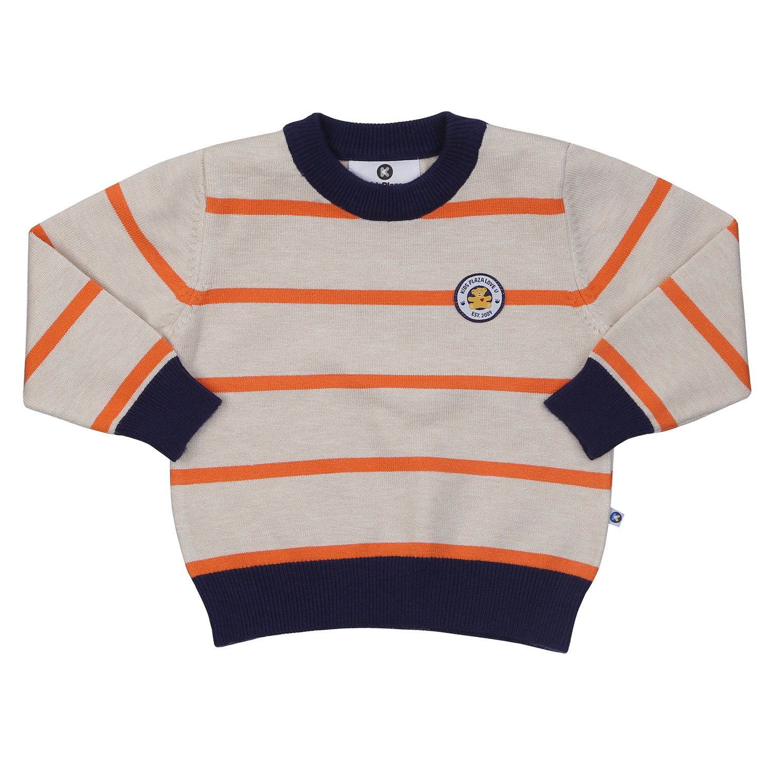 Áo len dài tay bé trai KidsPlaza kẻ ngang HN24D (Be) hình 1