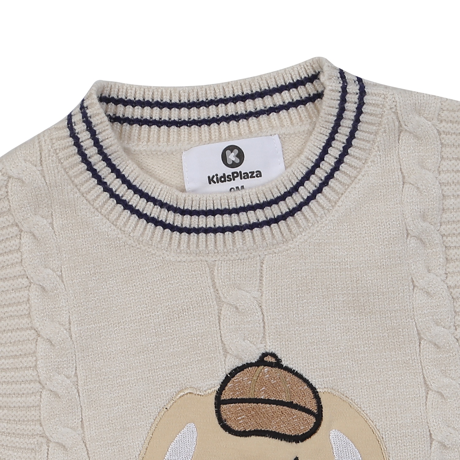 Áo len gile bé trai KidsPlaza họa tiết gấu HN24D (Be) hình 2