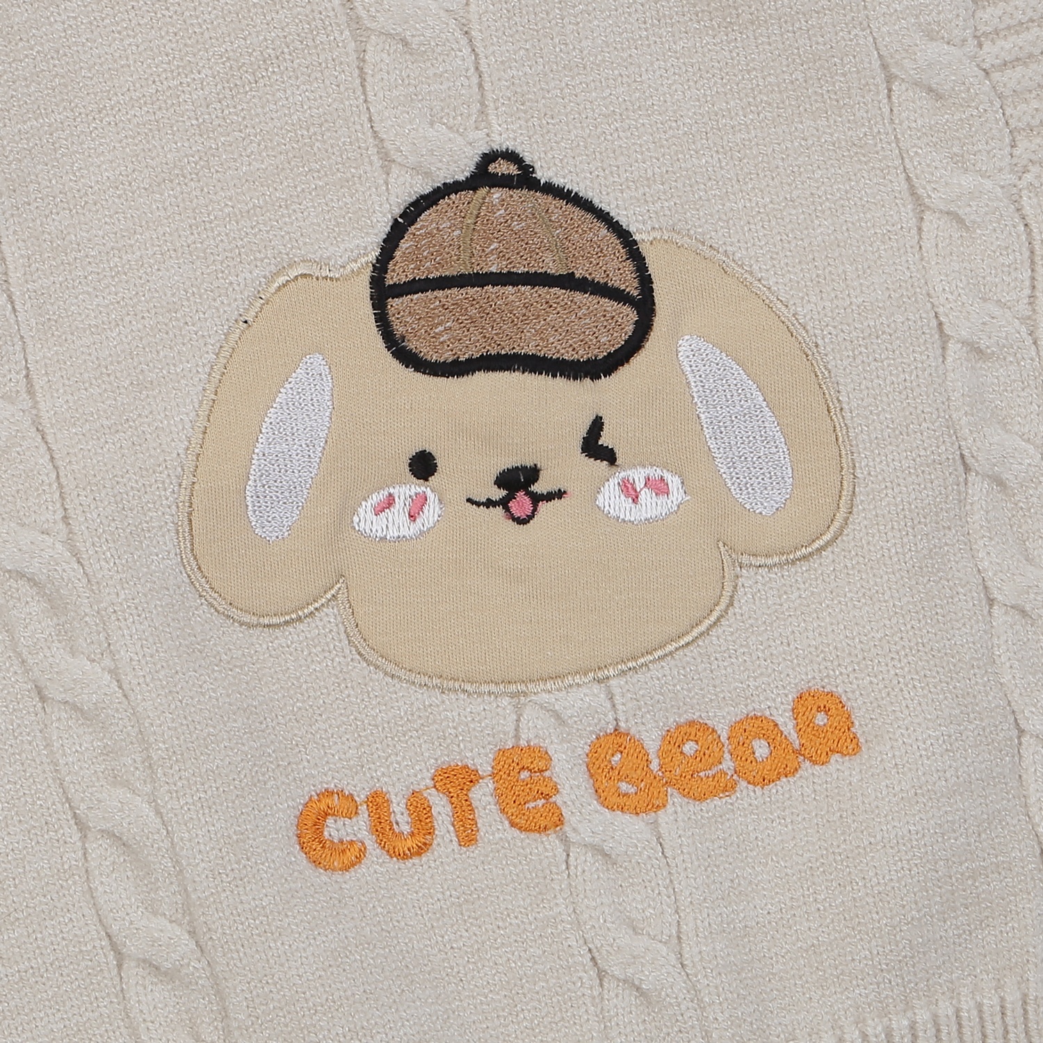 Áo len gile bé trai KidsPlaza họa tiết gấu HN24D (Be) hình 3