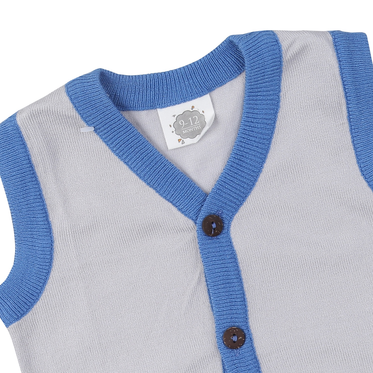 Áo len Jile cài giữa bé trai Momma baby ND24D (Ghi) hình 2