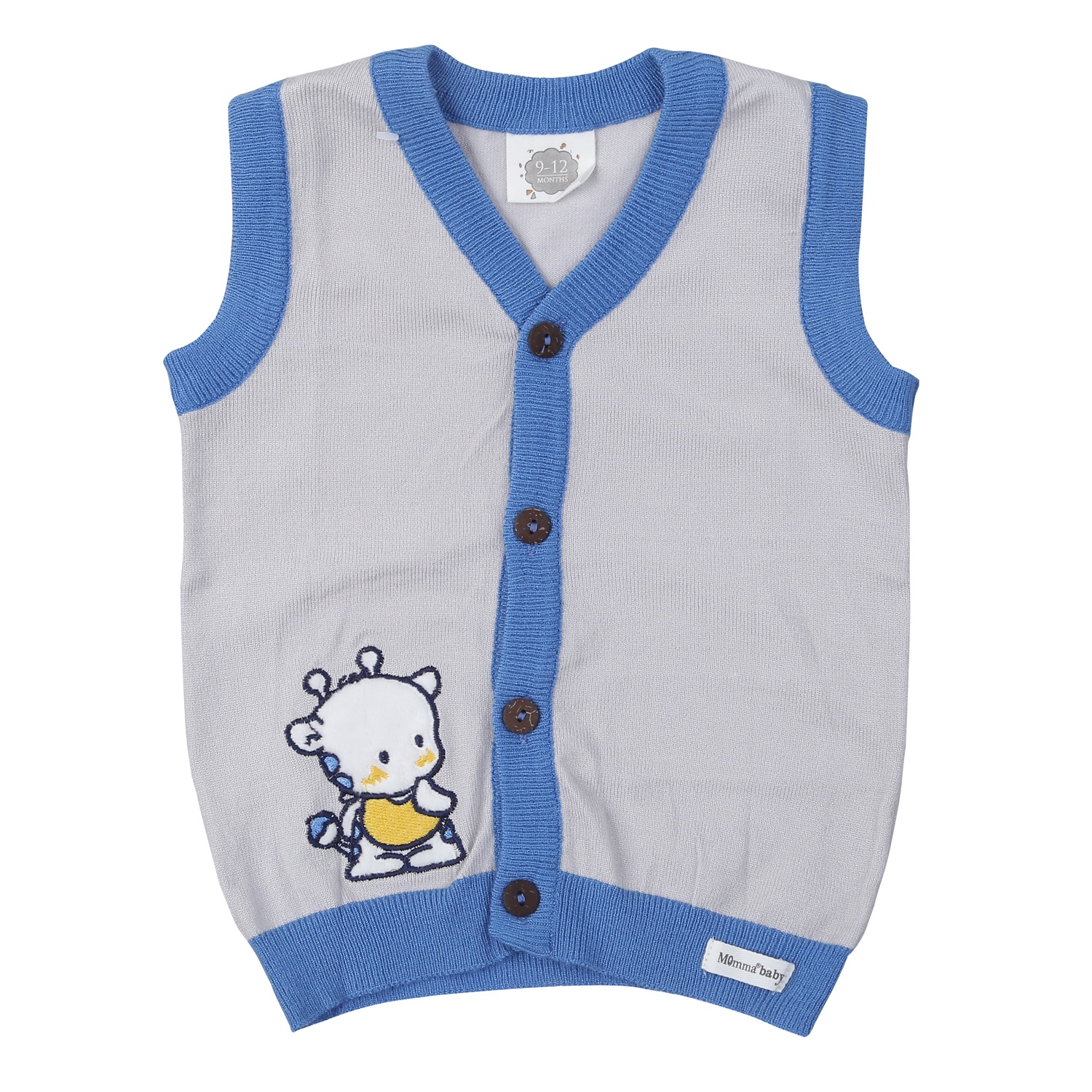 Áo len Jile cài giữa bé trai Momma baby ND24D (Ghi) hình 1