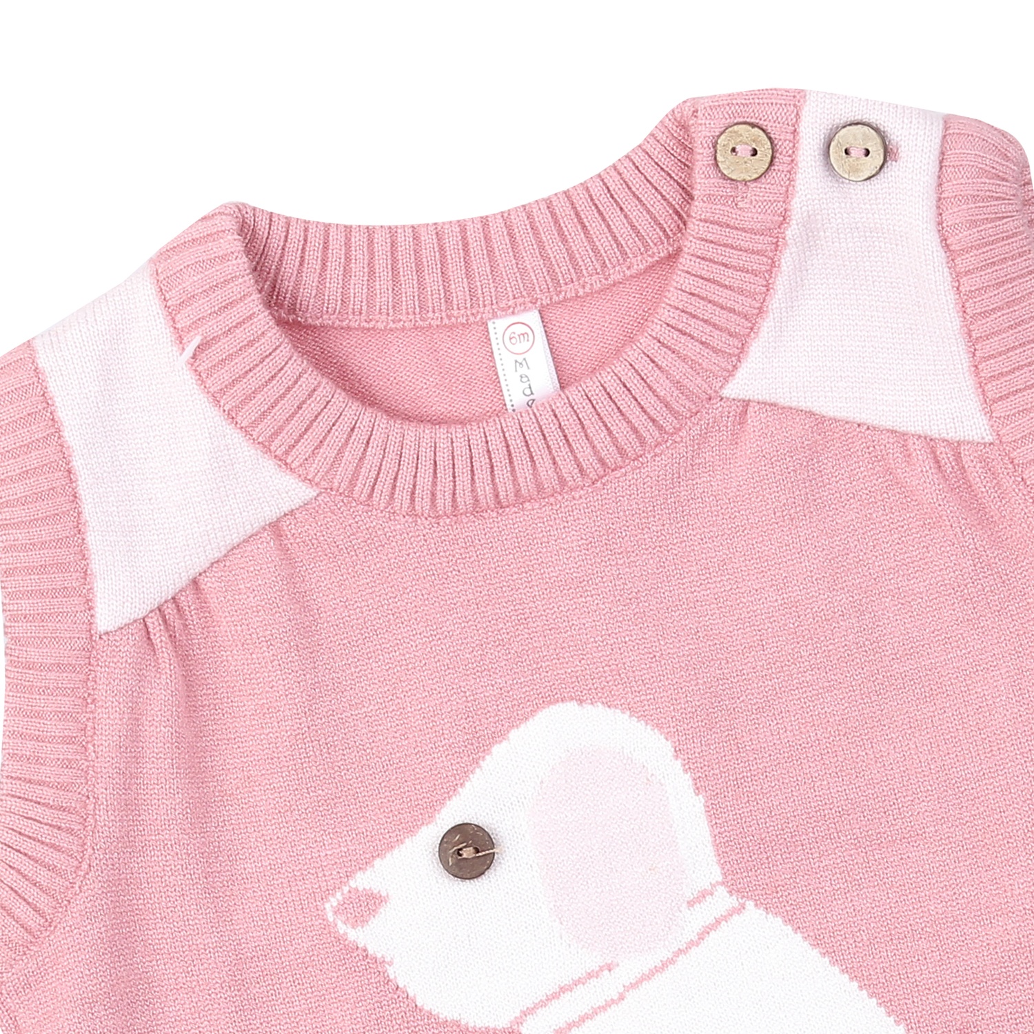 Áo len Jile cài vai bé gái Momma baby ND24D (Hồng) hình 2