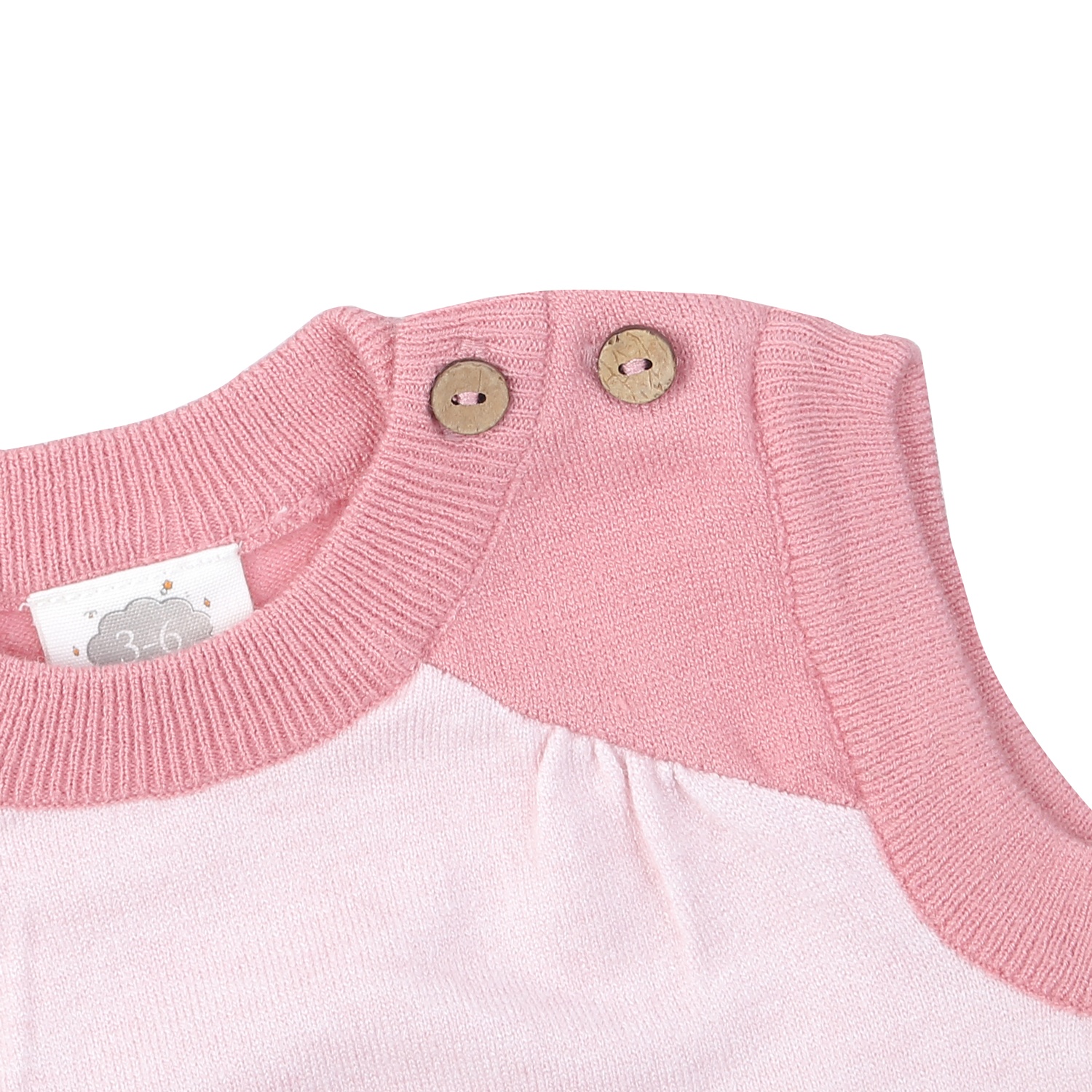 Áo len Jile cài vai bé gái Momma baby ND24D (Hồng Nhạt) hình 2