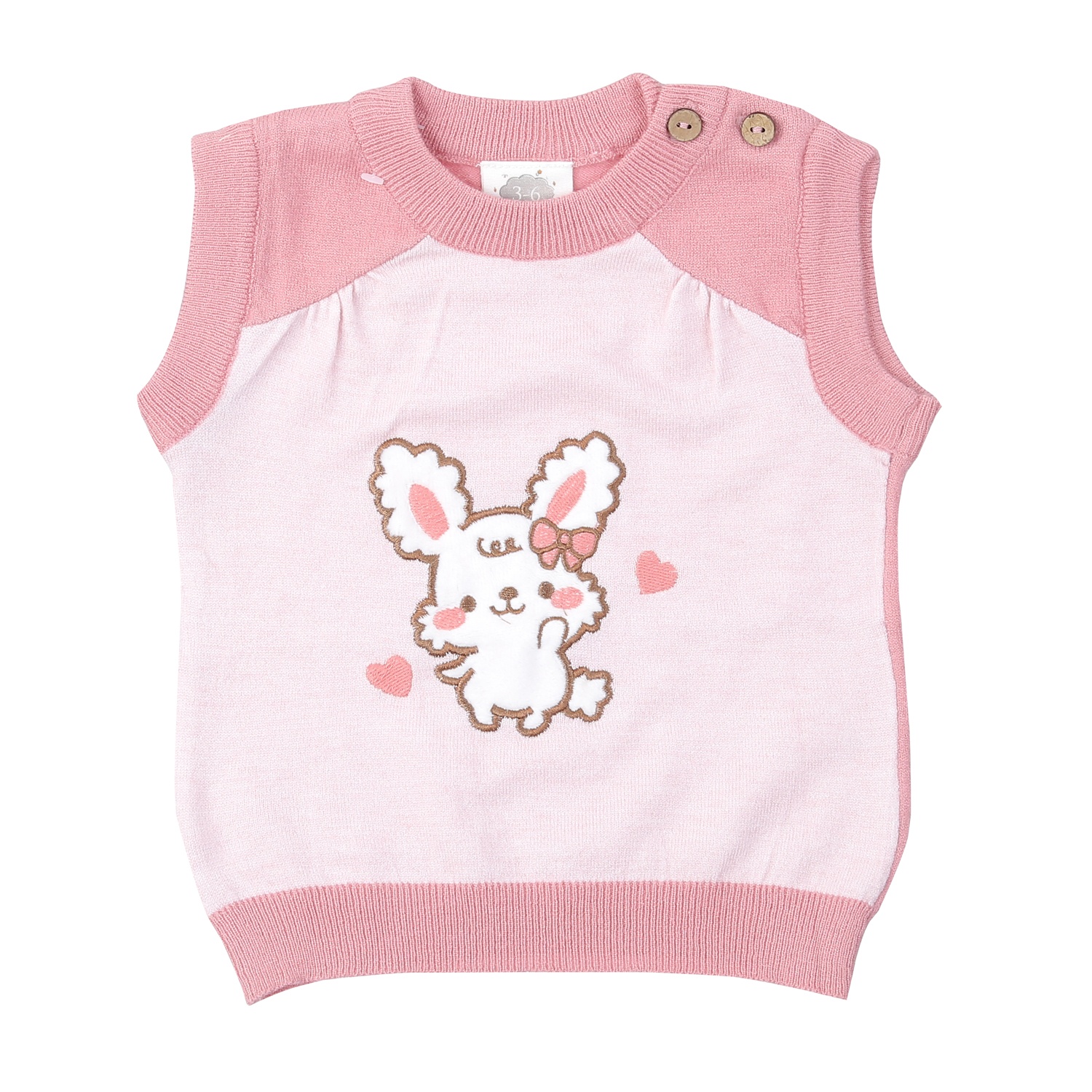 Áo len Jile cài vai bé gái Momma baby ND24D (Hồng Nhạt) hình 1