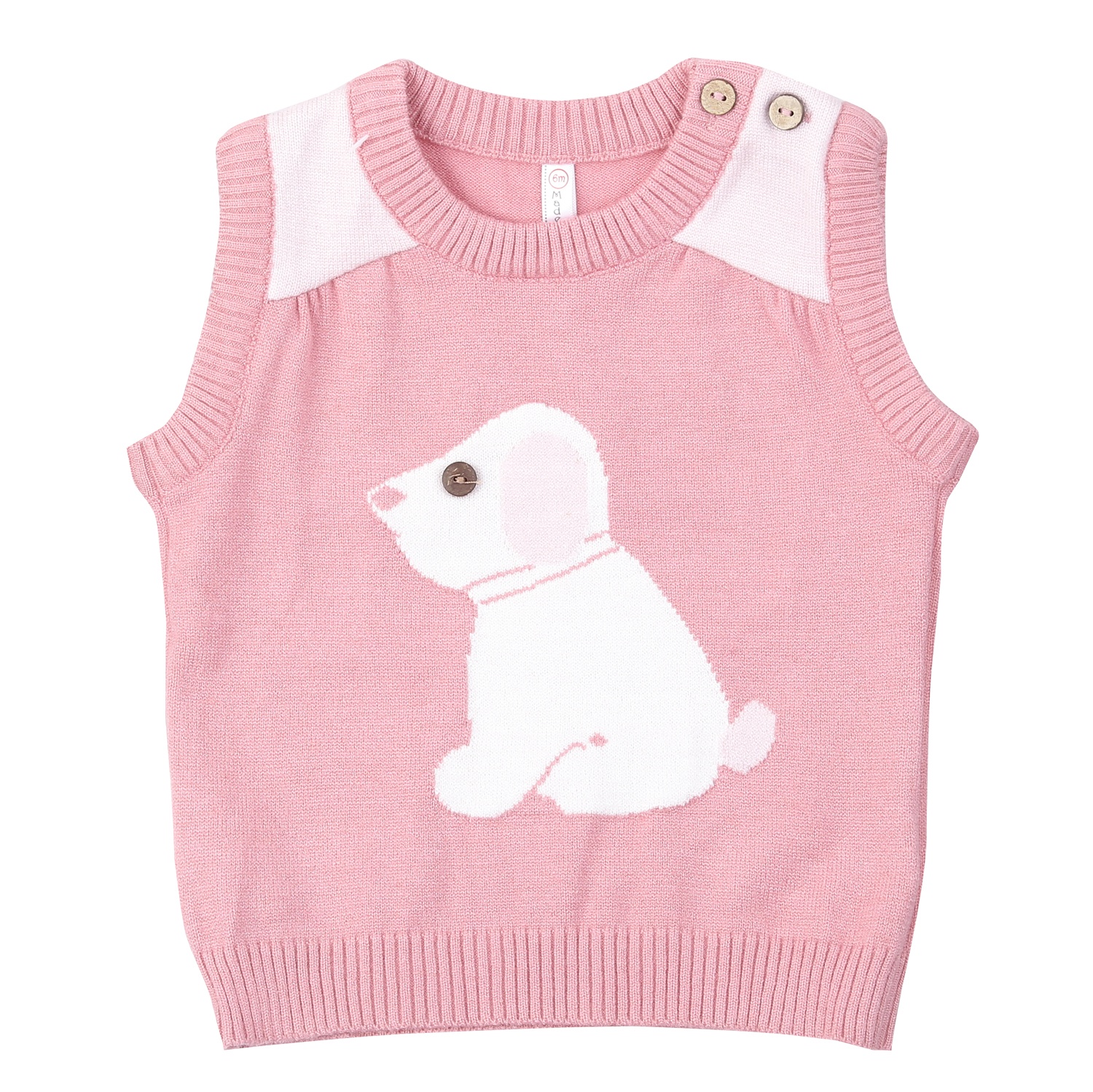 Áo len Jile cài vai bé gái Momma baby ND24D (Hồng) hình 1