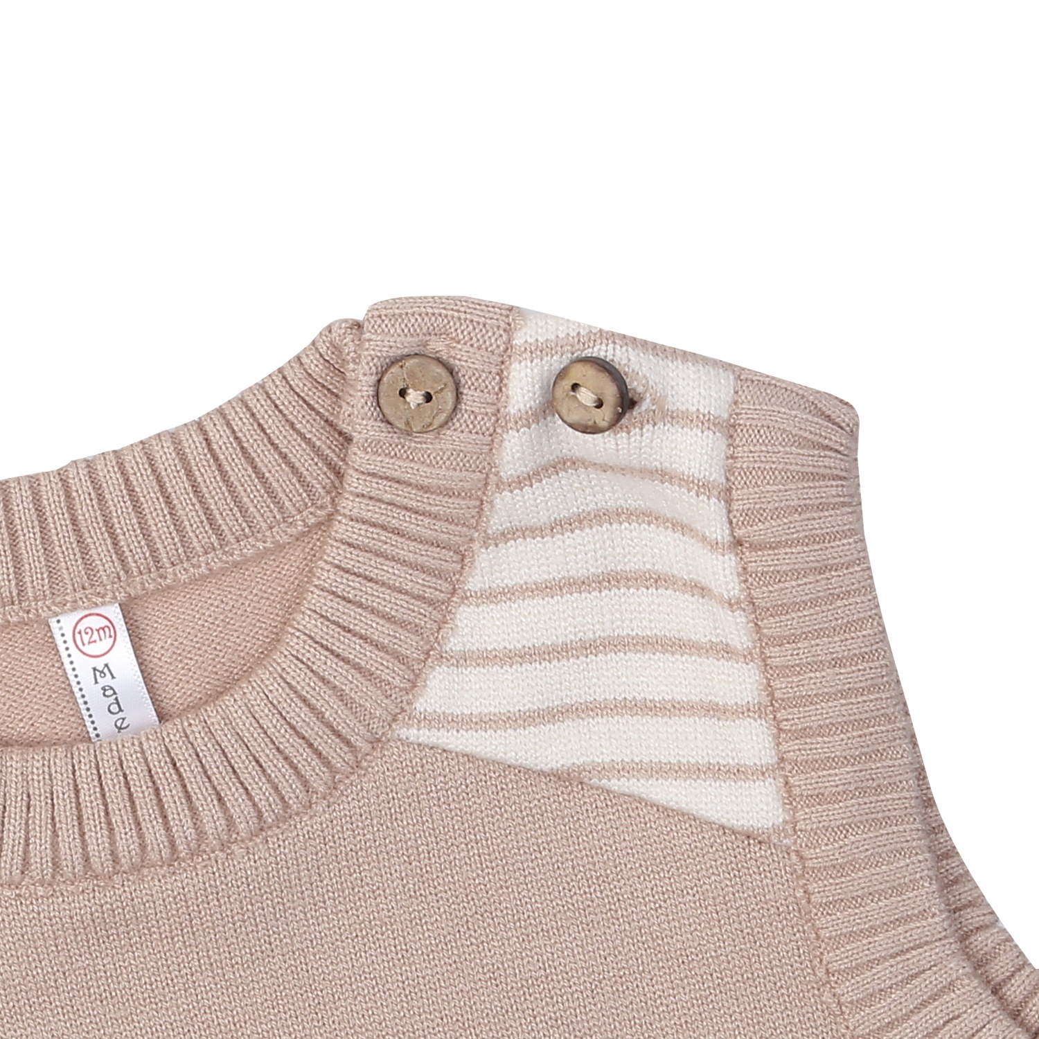 Áo len Jile cài vai bé trai Momma baby ND24D (Be) hình 2